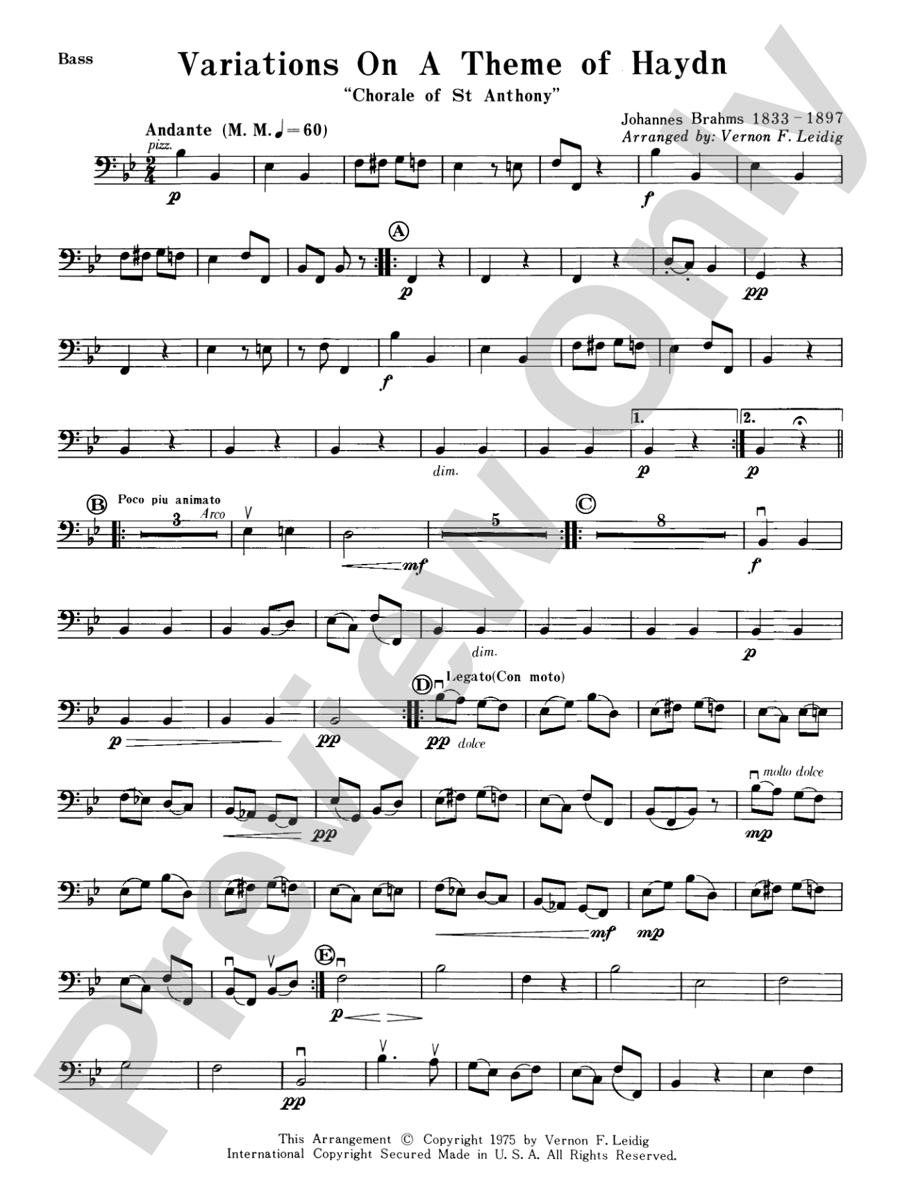 Variations on a Theme of Haydn: String Bass