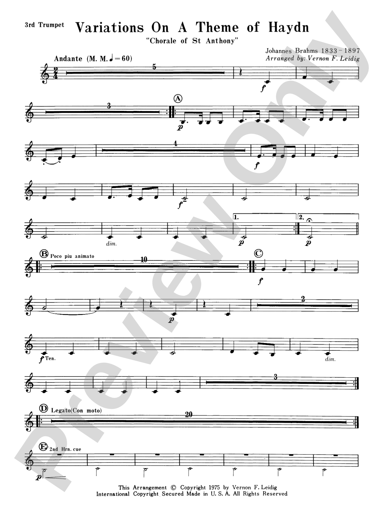 Variations on a Theme of Haydn: 3rd B-flat Trumpet