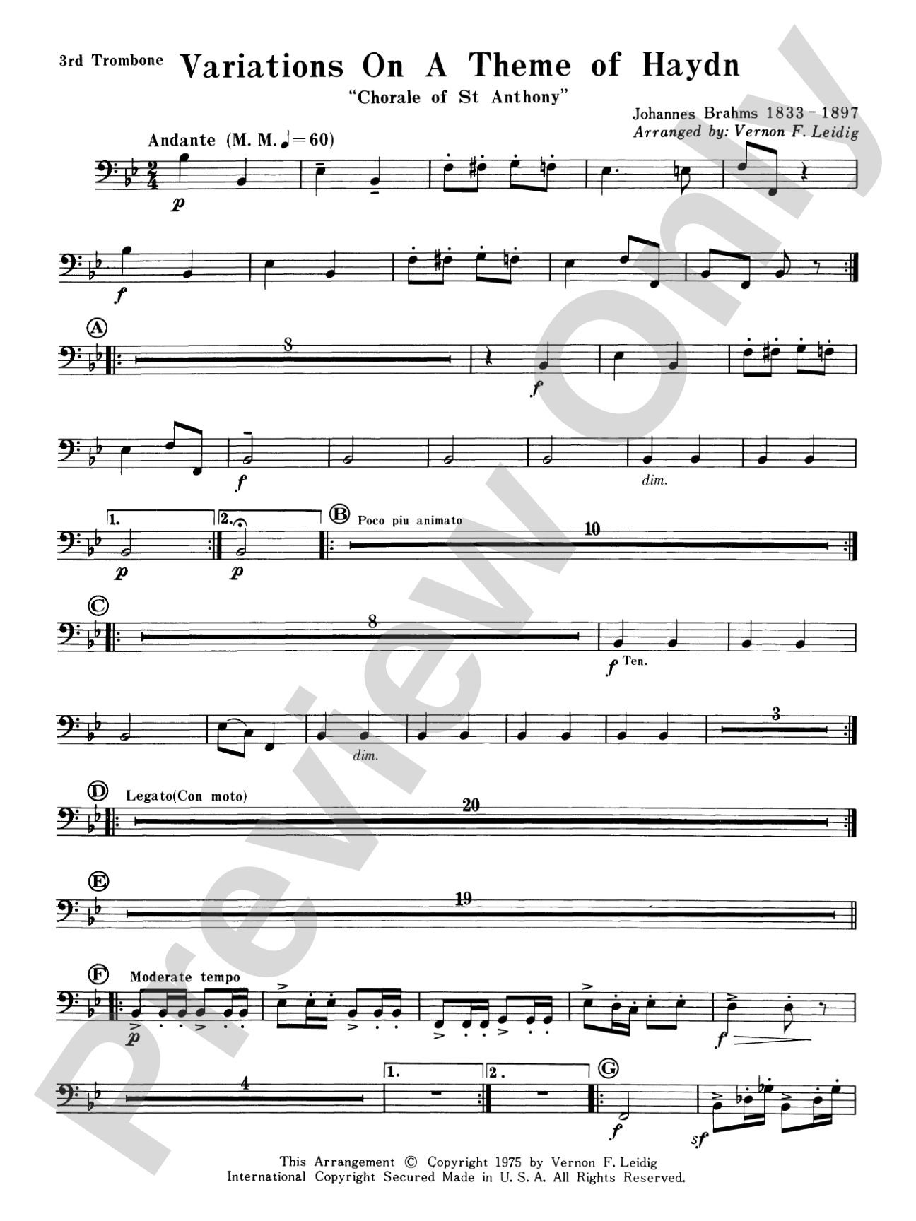 Variations on a Theme of Haydn: 3rd Trombone