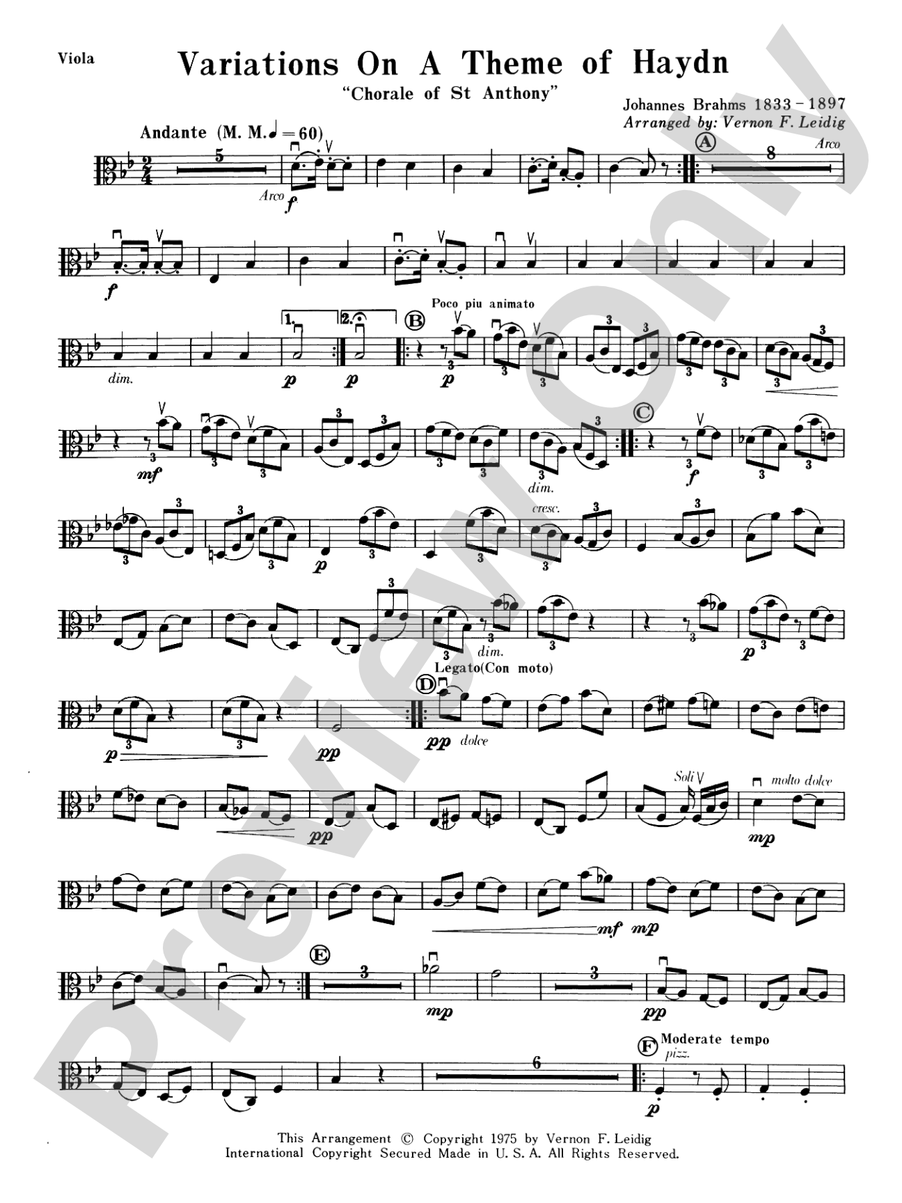 Variations on a Theme of Haydn: Viola