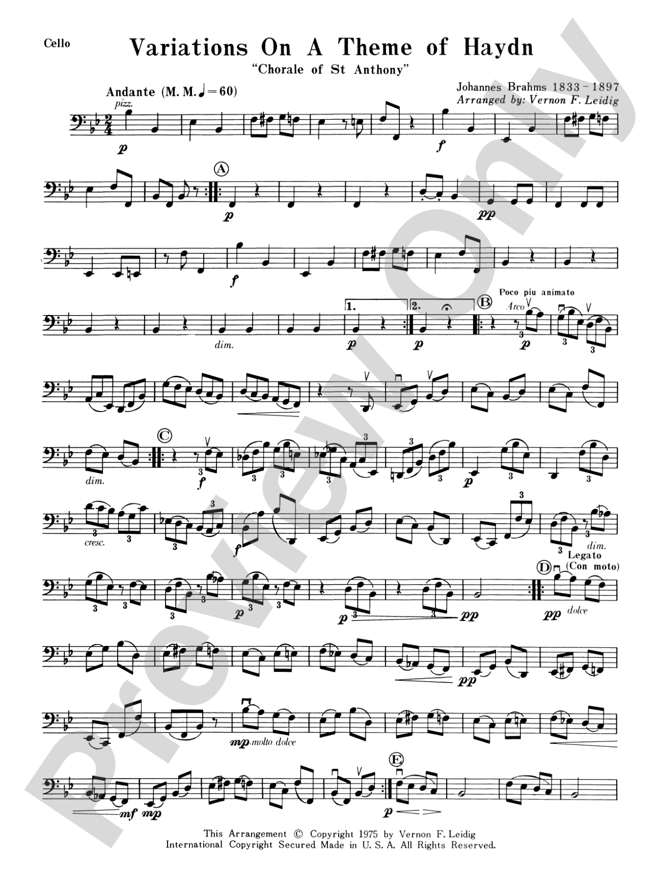 Variations on a Theme of Haydn: Cello
