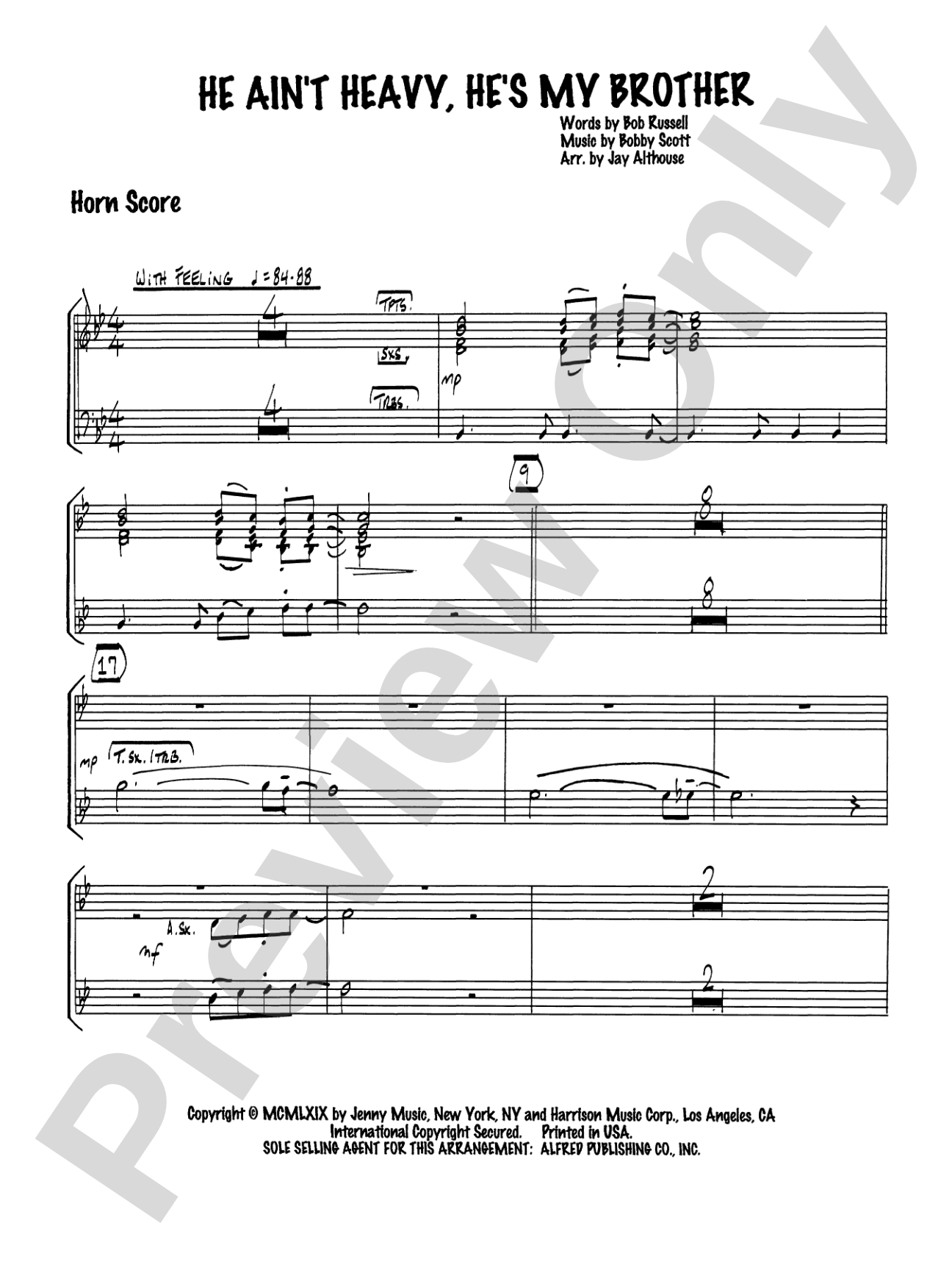 He Ain't Heavy, He's My Brother: Choral SoundPax