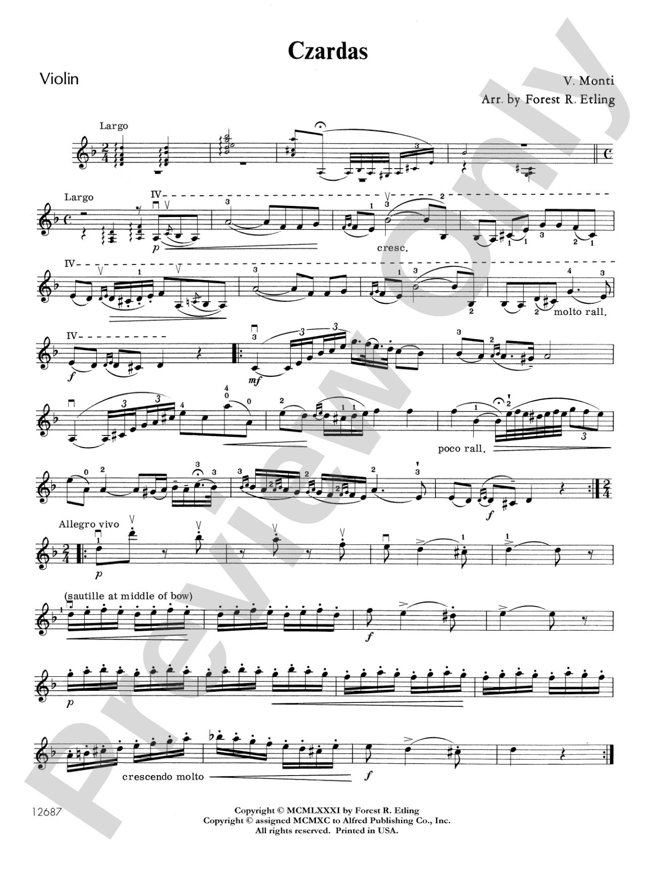 Czardas: 1st Violin
