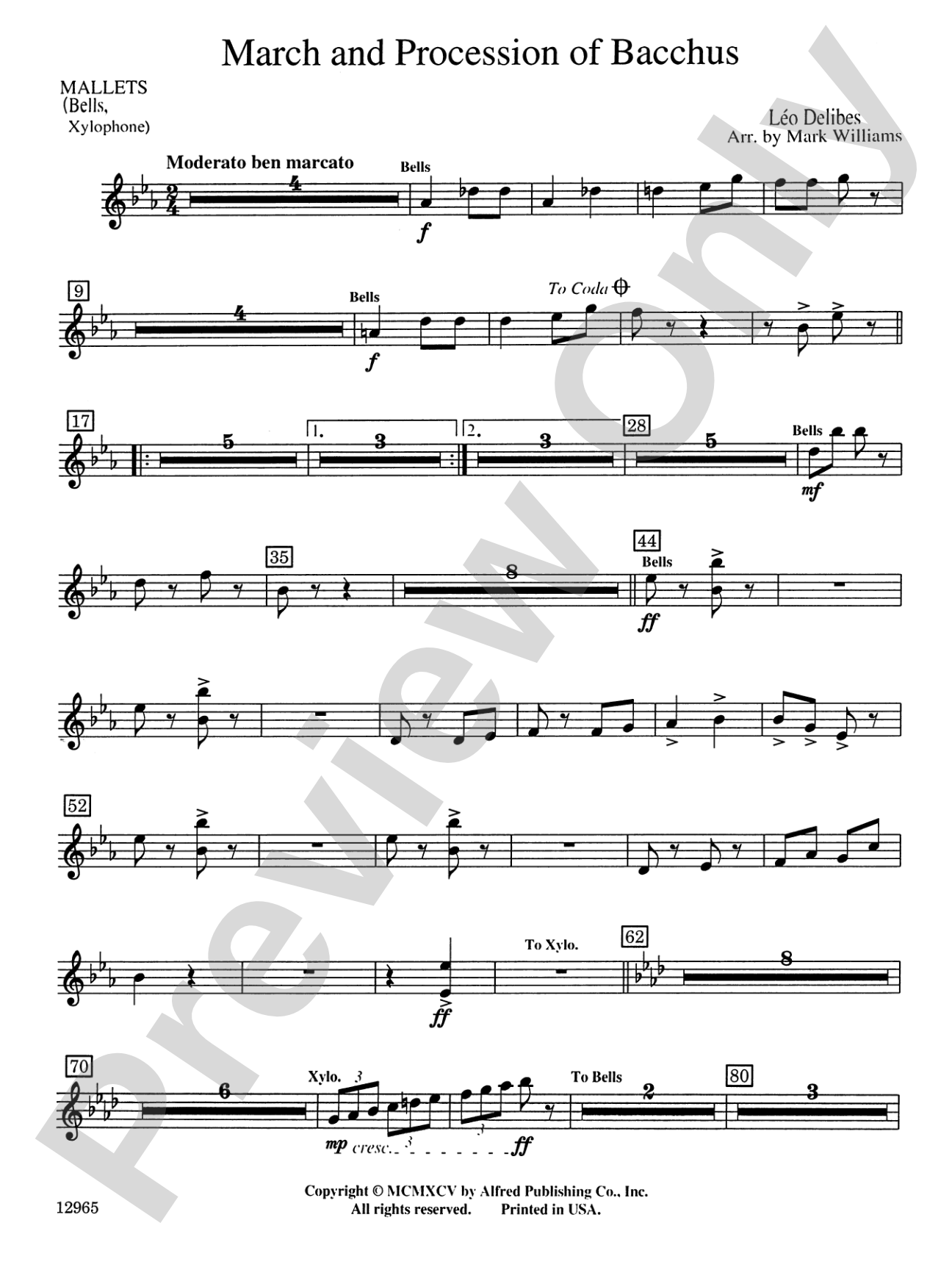 March and Procession of Bacchus: Mallets
