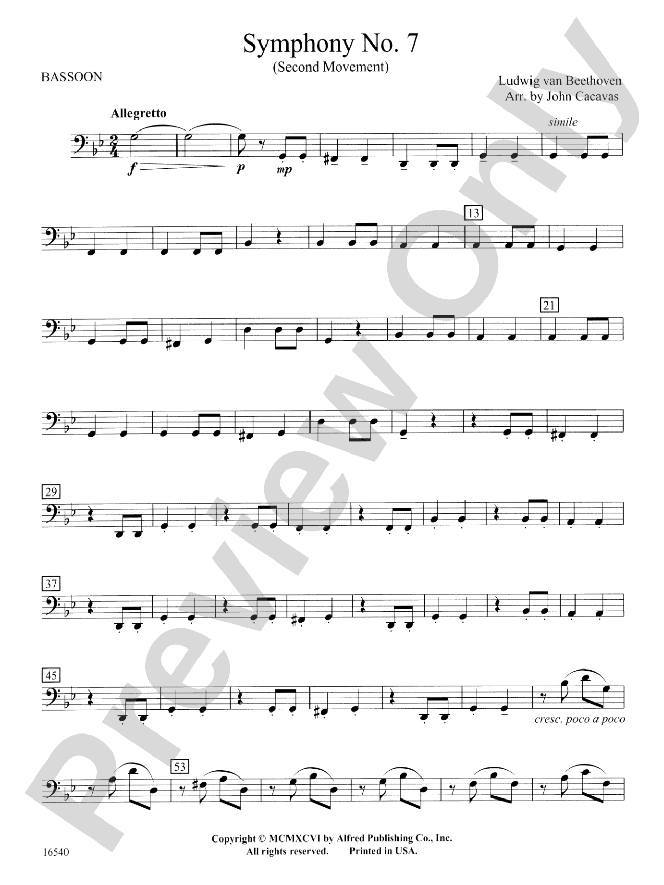 Symphony No. 7 (Second Movement): Bassoon