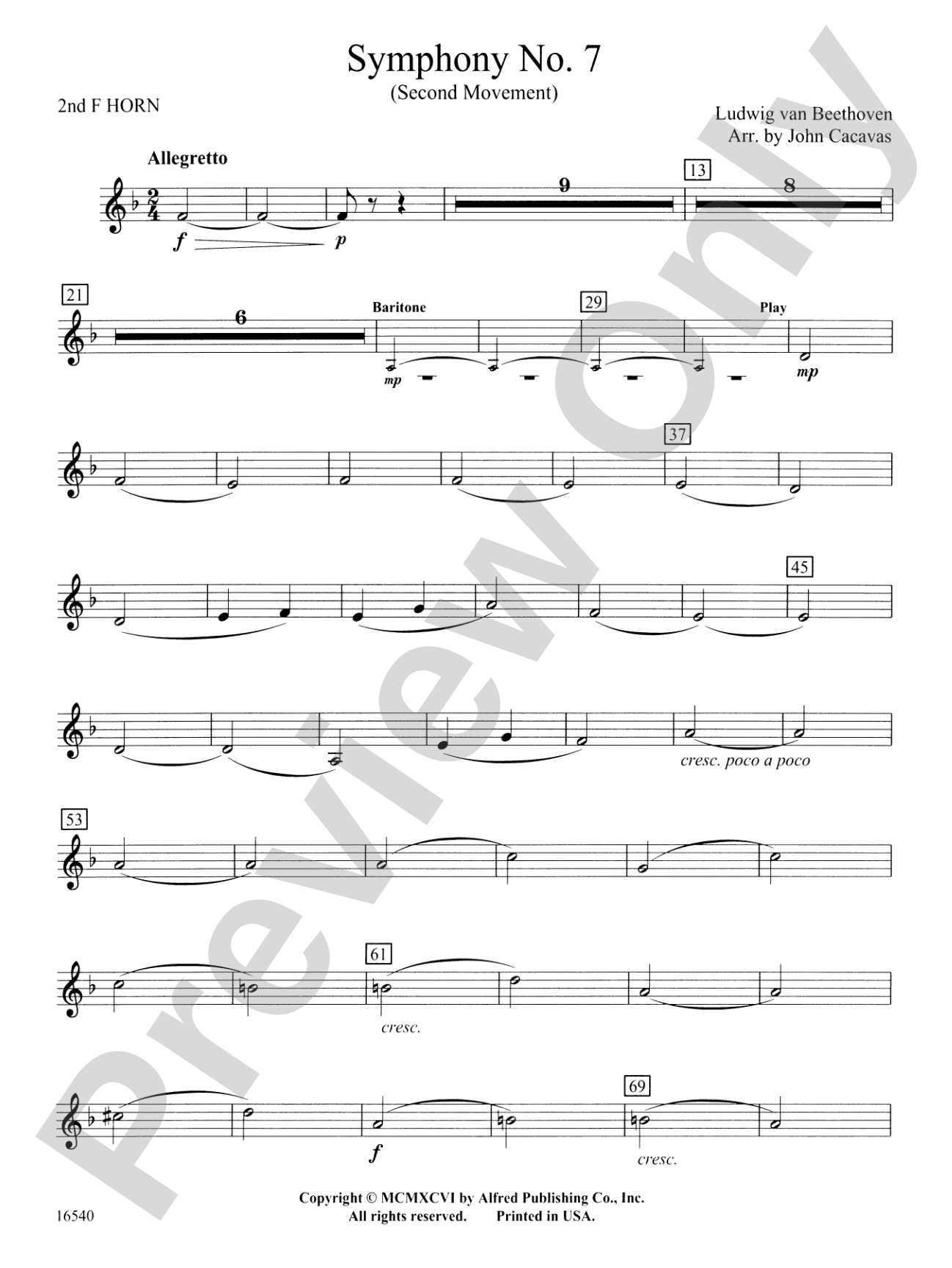Symphony No. 7 (Second Movement): 2nd F Horn