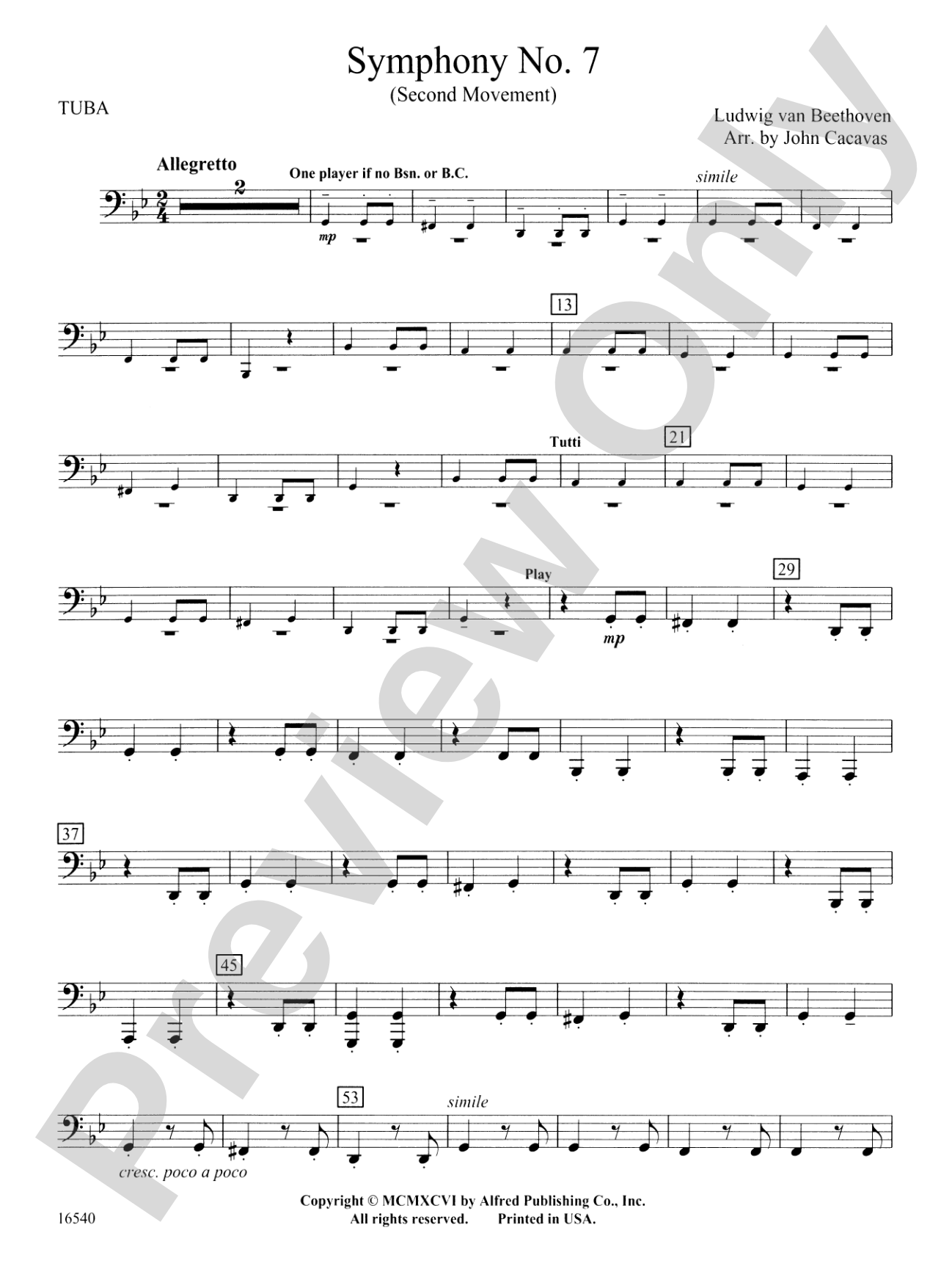 Symphony No. 7 (Second Movement): Tuba
