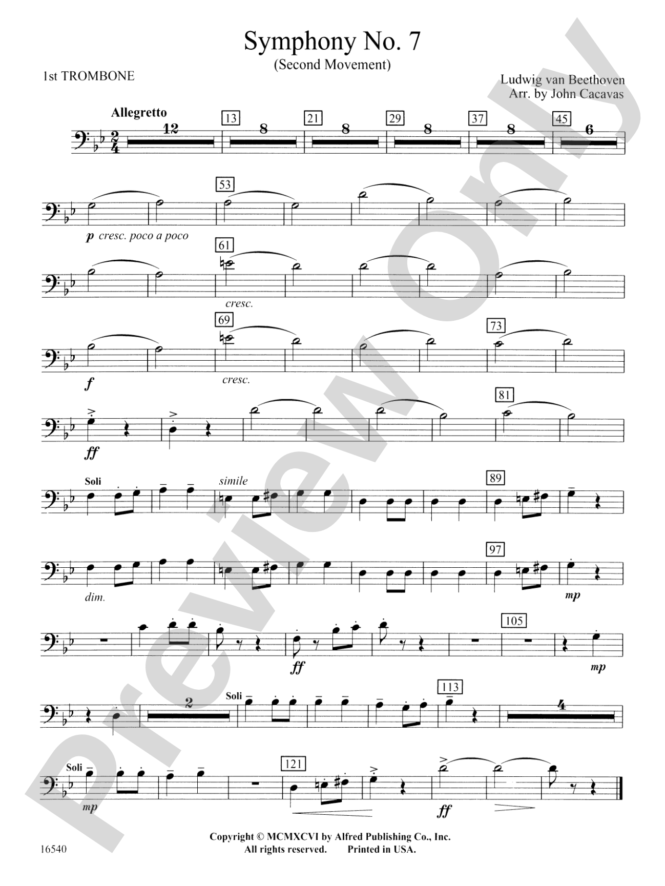 Symphony No. 7 (Second Movement): 1st Trombone