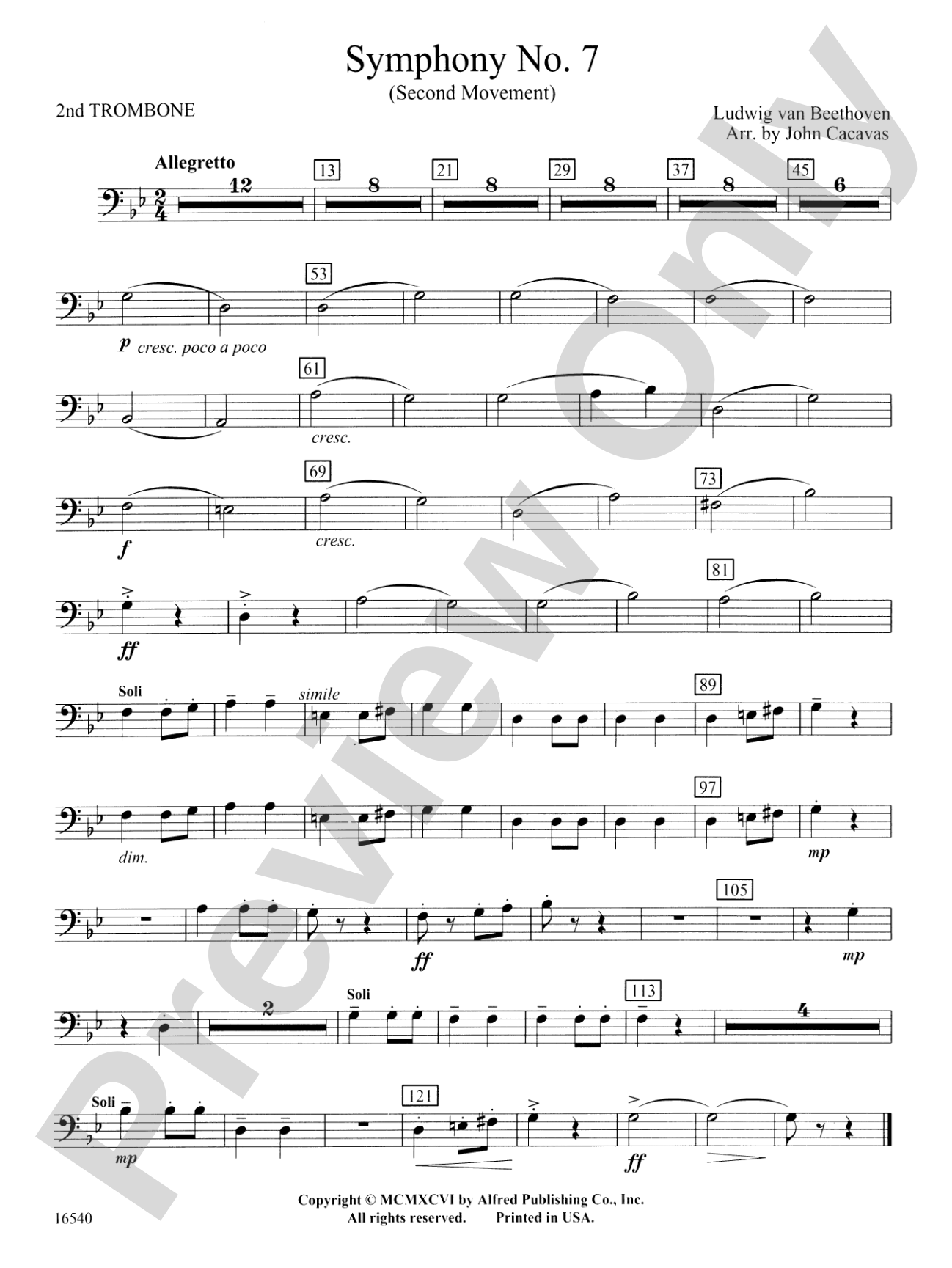 Symphony No. 7 (Second Movement): 2nd Trombone