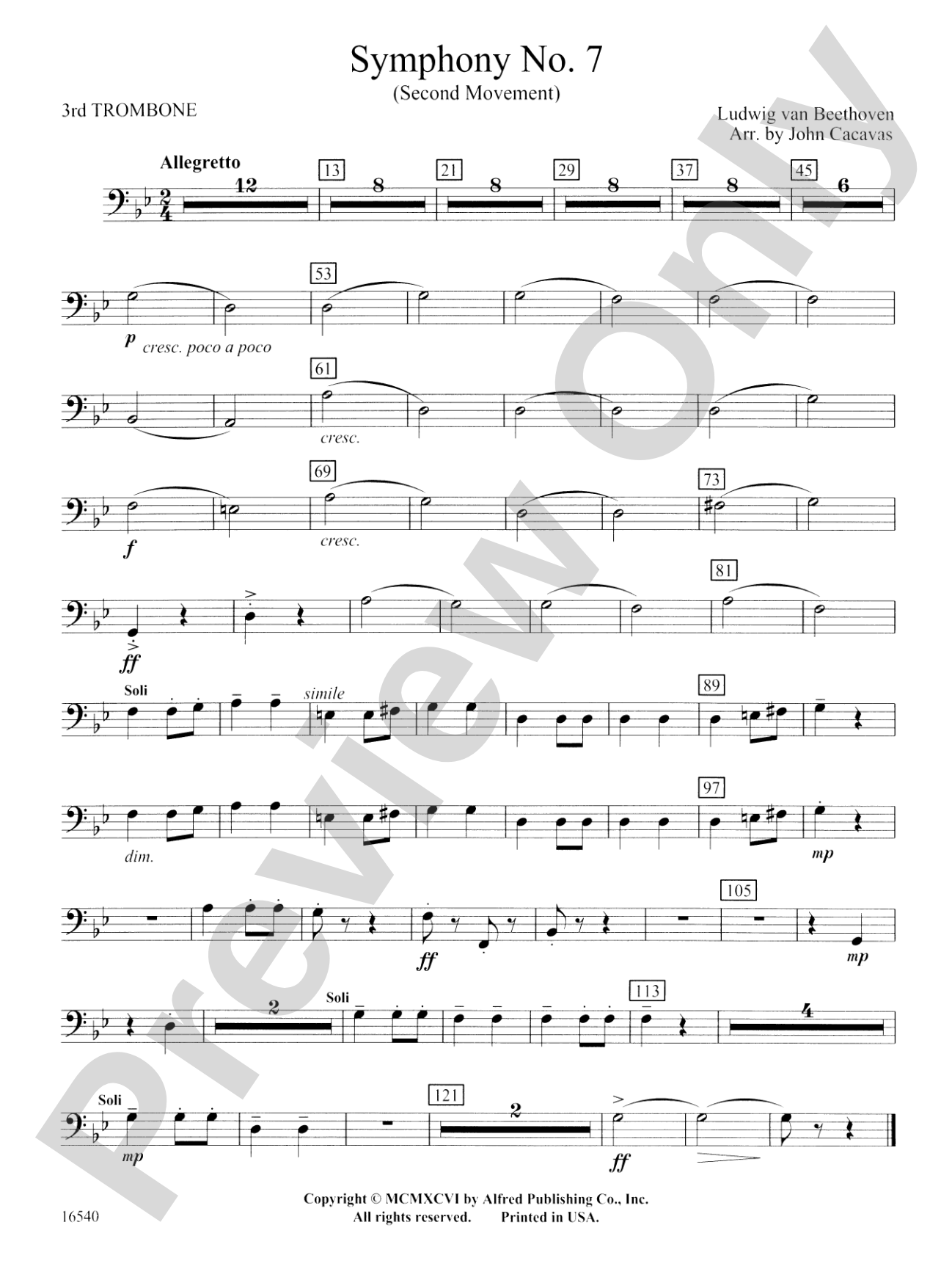 Symphony No. 7 (Second Movement): 3rd Trombone