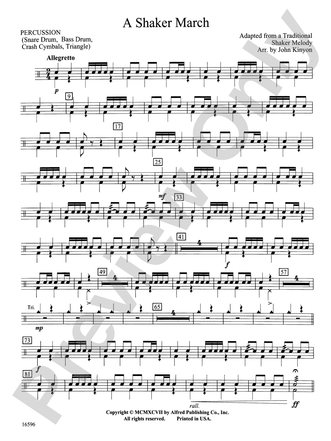 A Shaker March: 1st Percussion