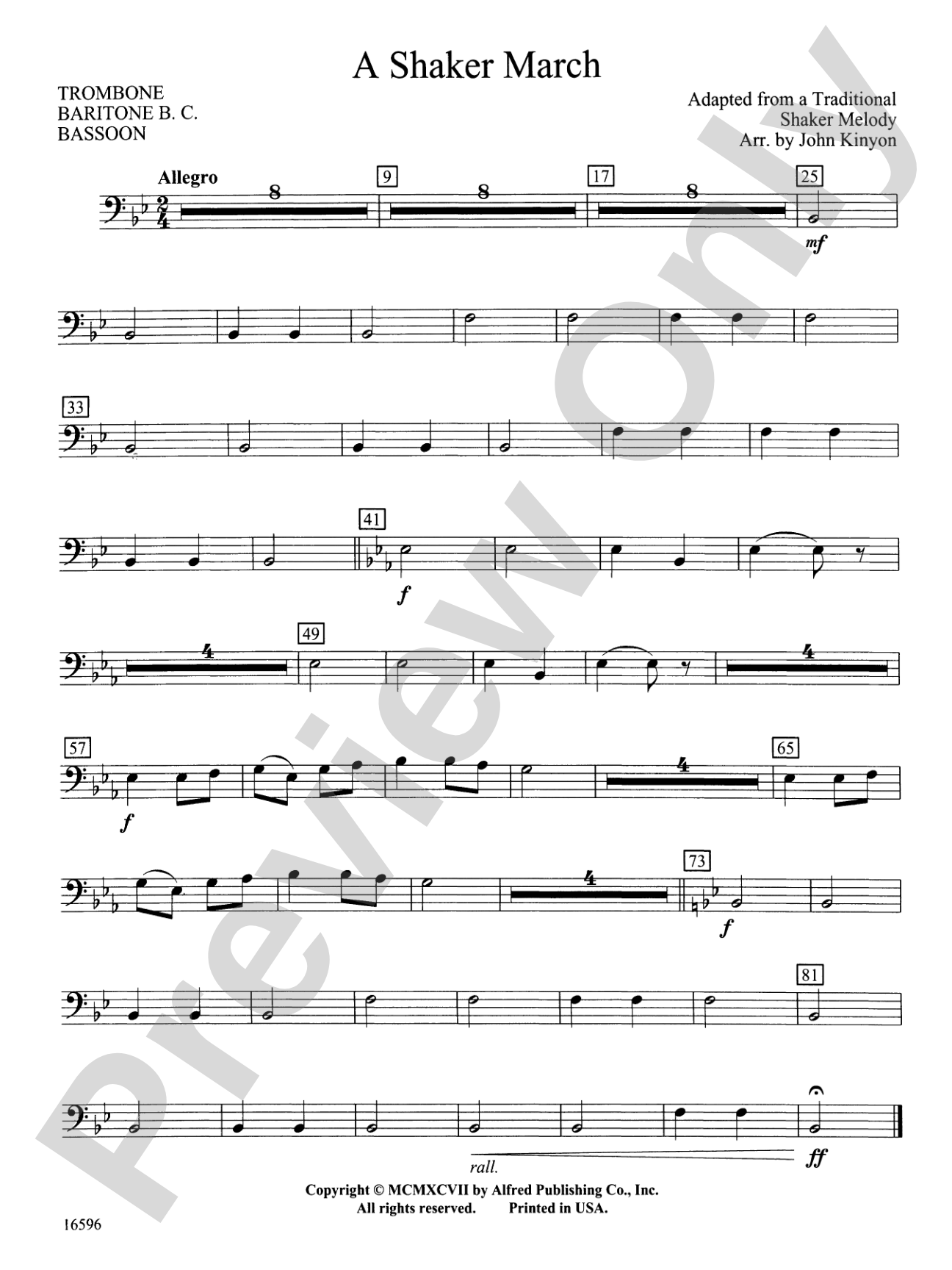 A Shaker March: 1st Trombone