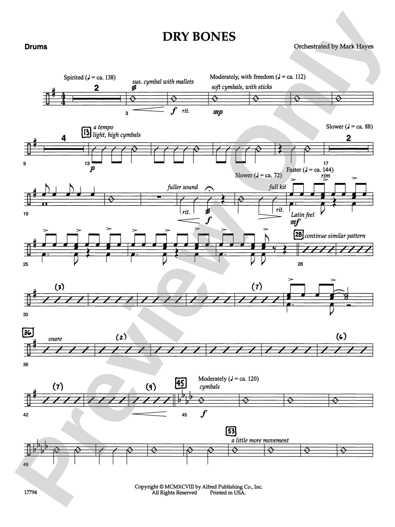 Dry Bones: Drums: Choral SoundPax