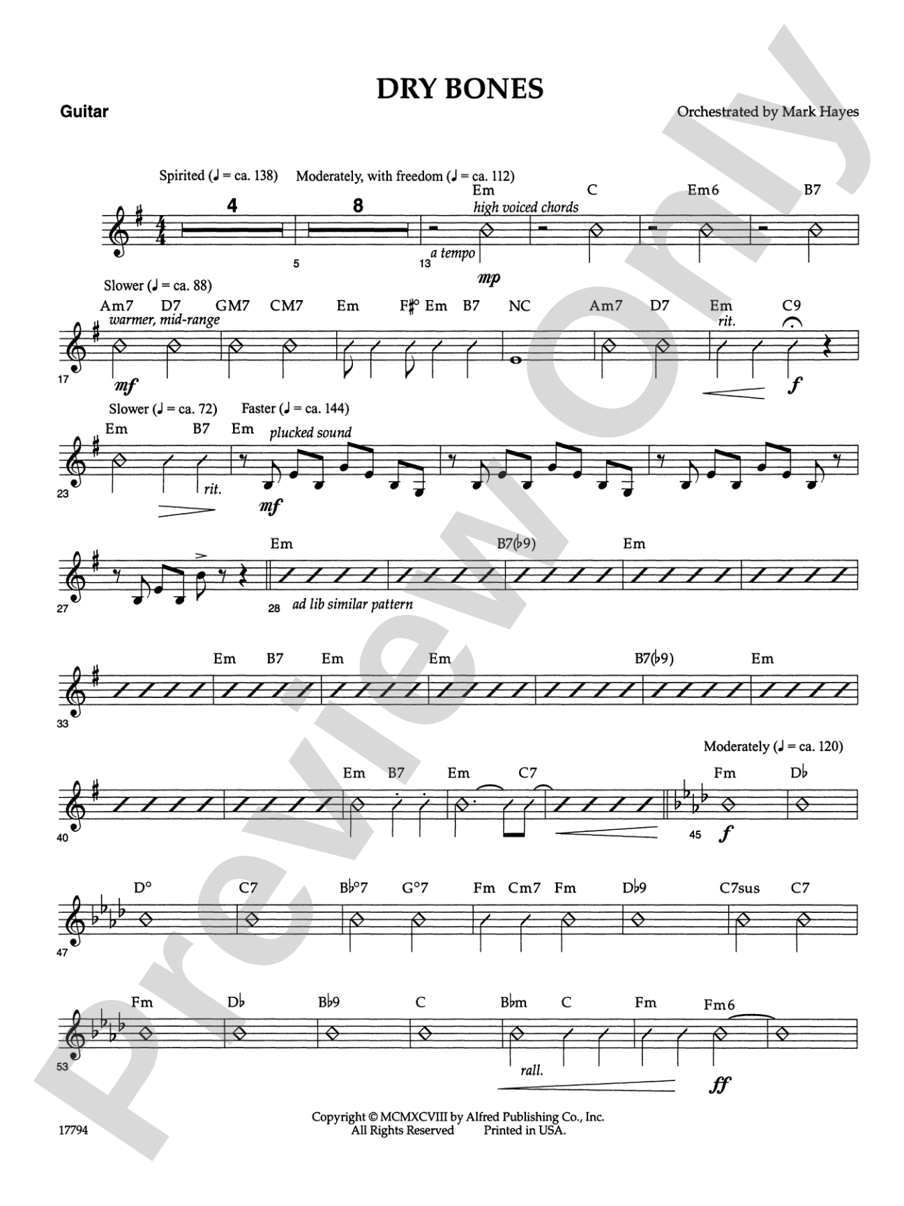 Dry Bones: Guitar: Choral SoundPax