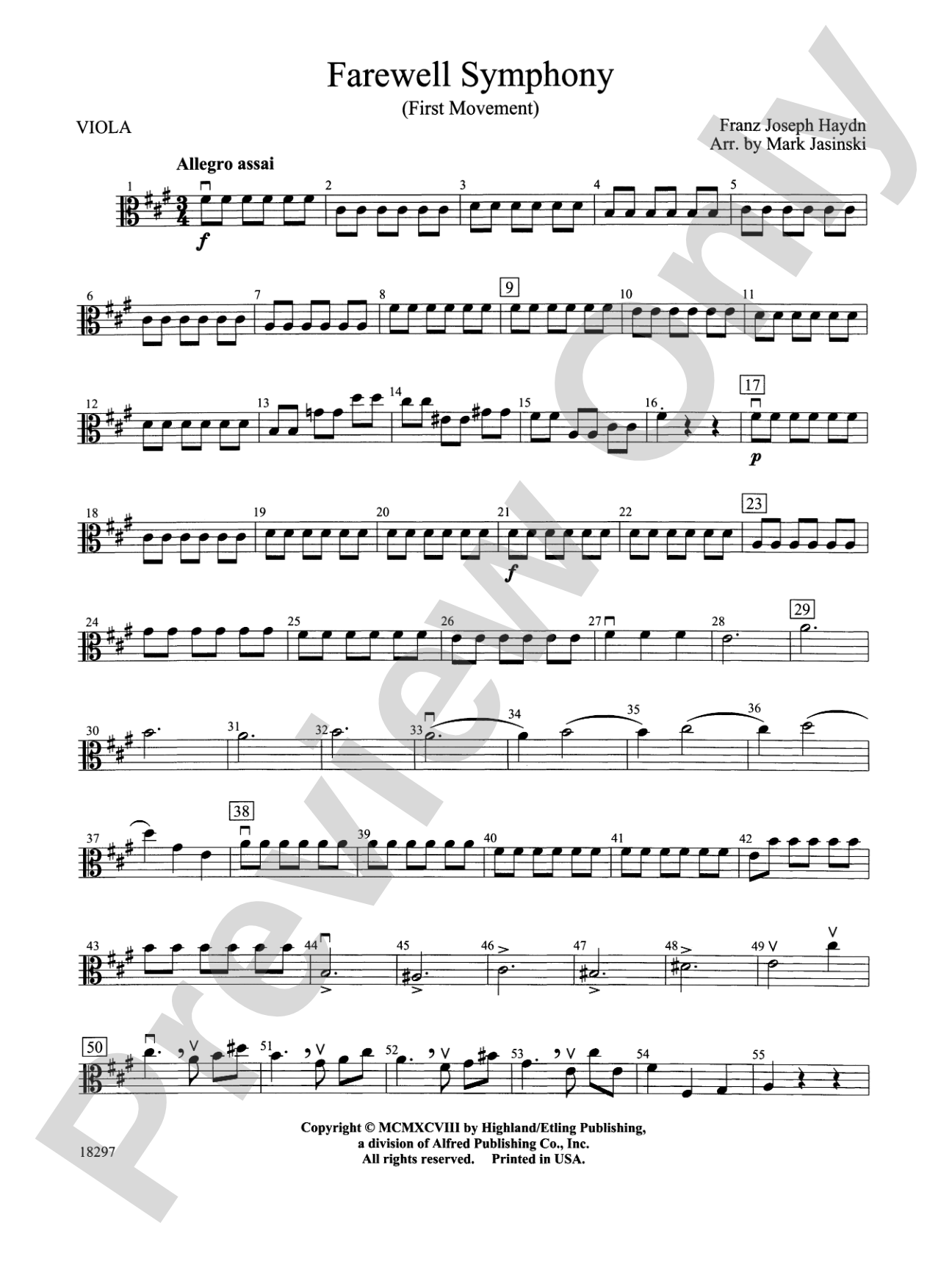 Farewell Symphony, 1st Movement: Viola