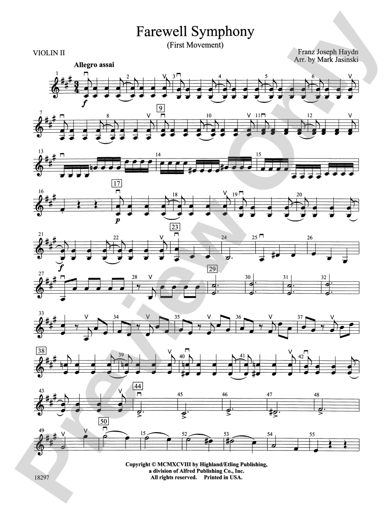 Farewell Symphony, 1st Movement: 2nd Violin
