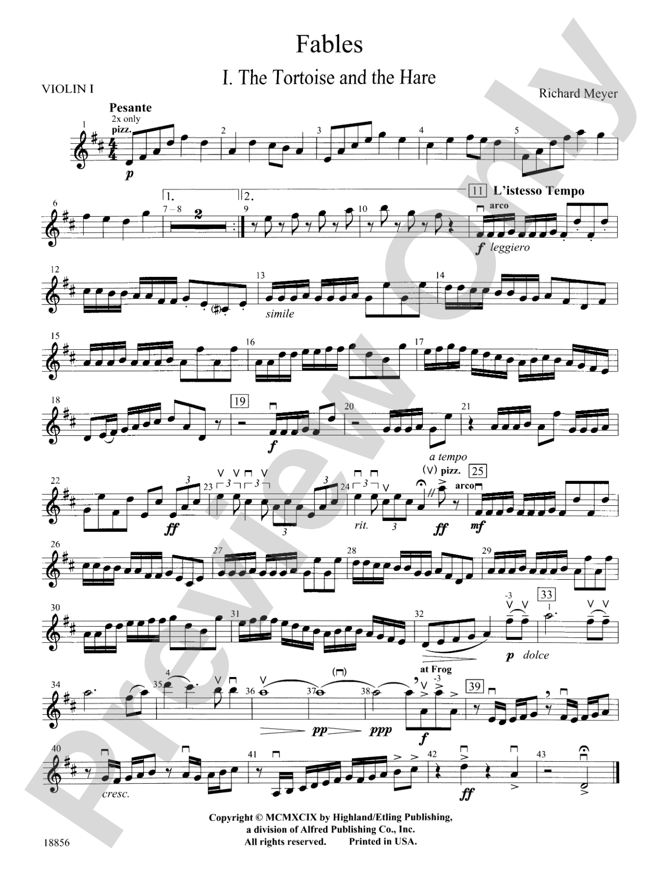 Fables: 1st Violin