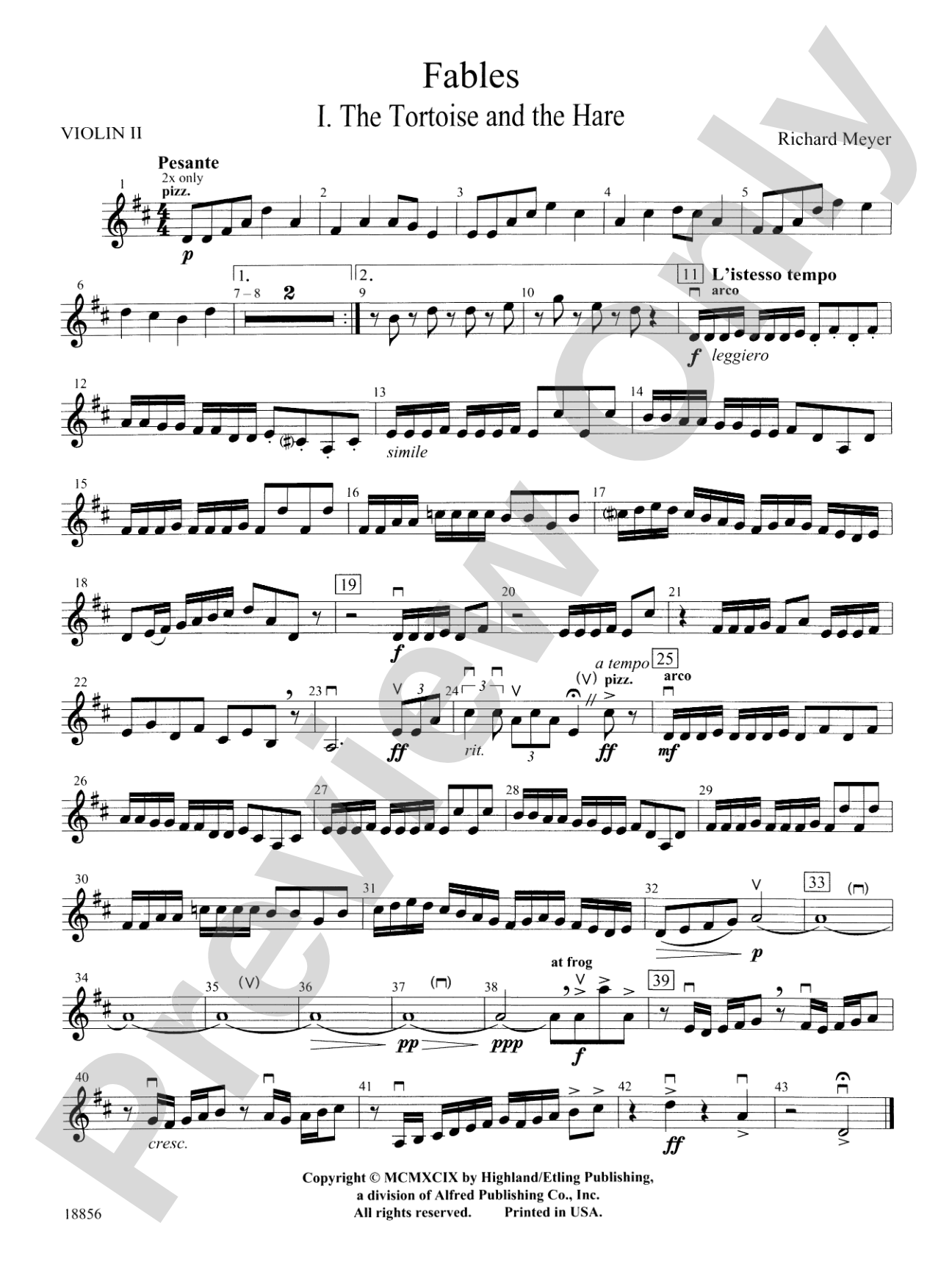 Fables: 2nd Violin