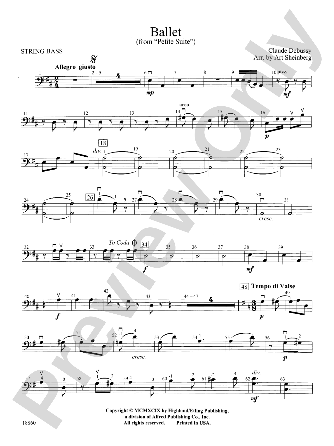 Ballet from Petite Suite: String Bass