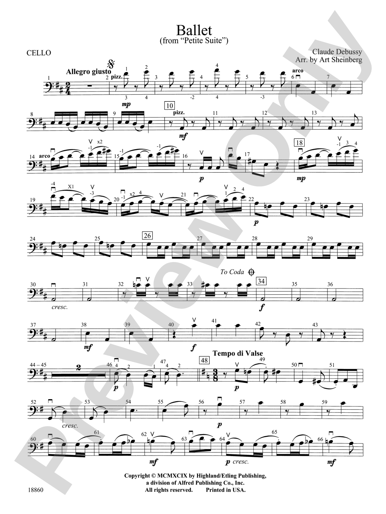 Ballet from Petite Suite: Cello