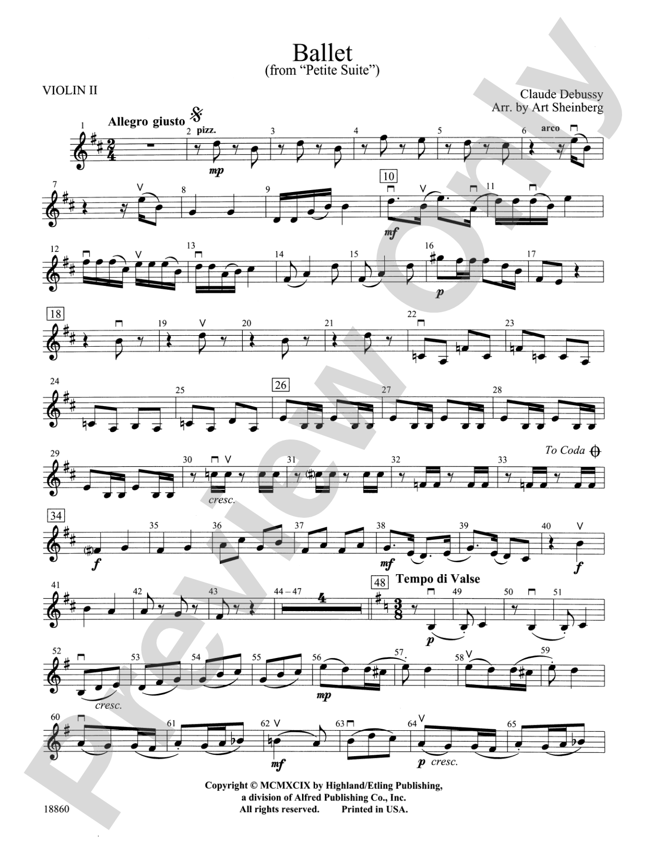 Ballet from Petite Suite: 2nd Violin