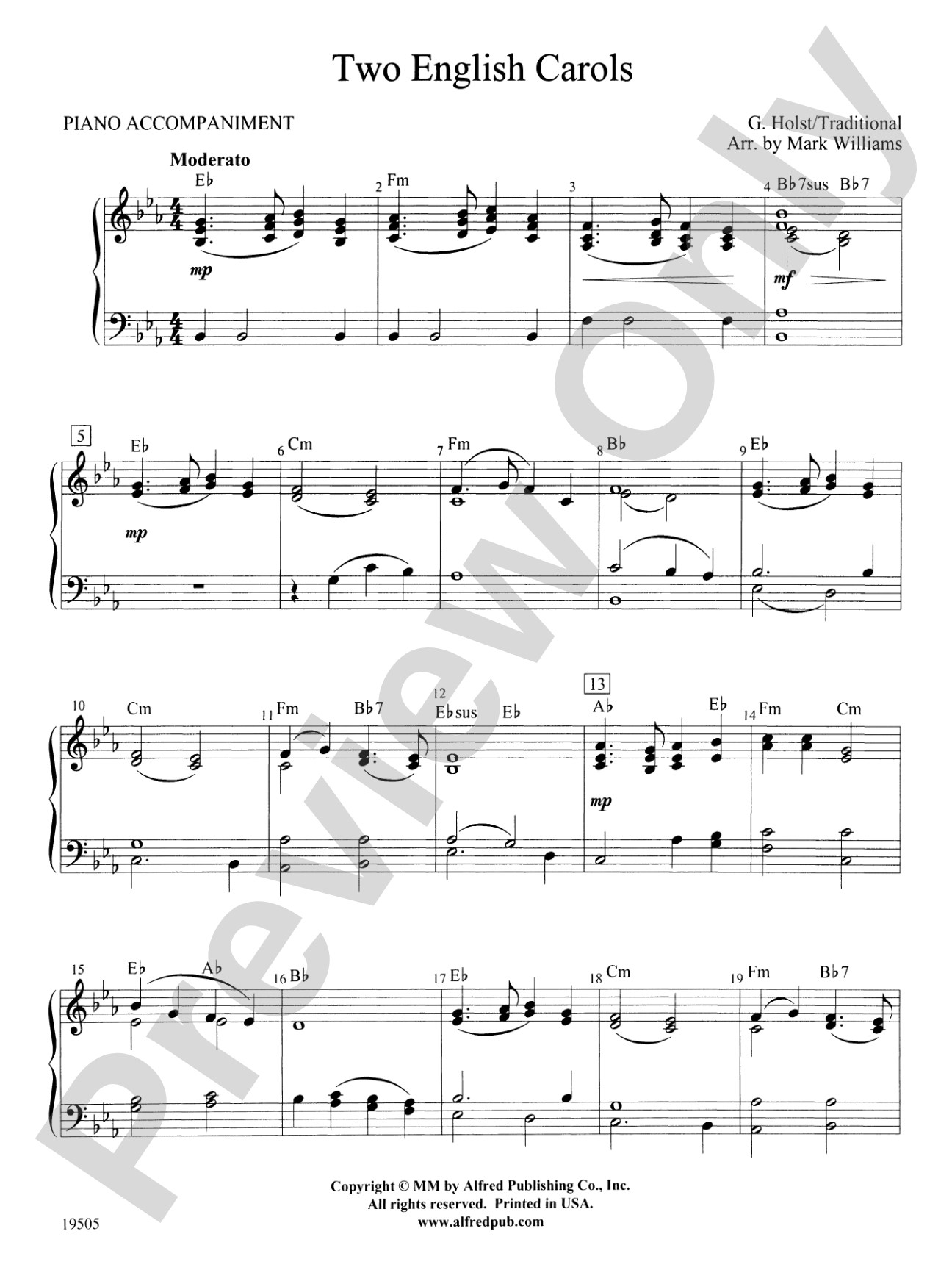 Two English Carols: Piano Accompaniment