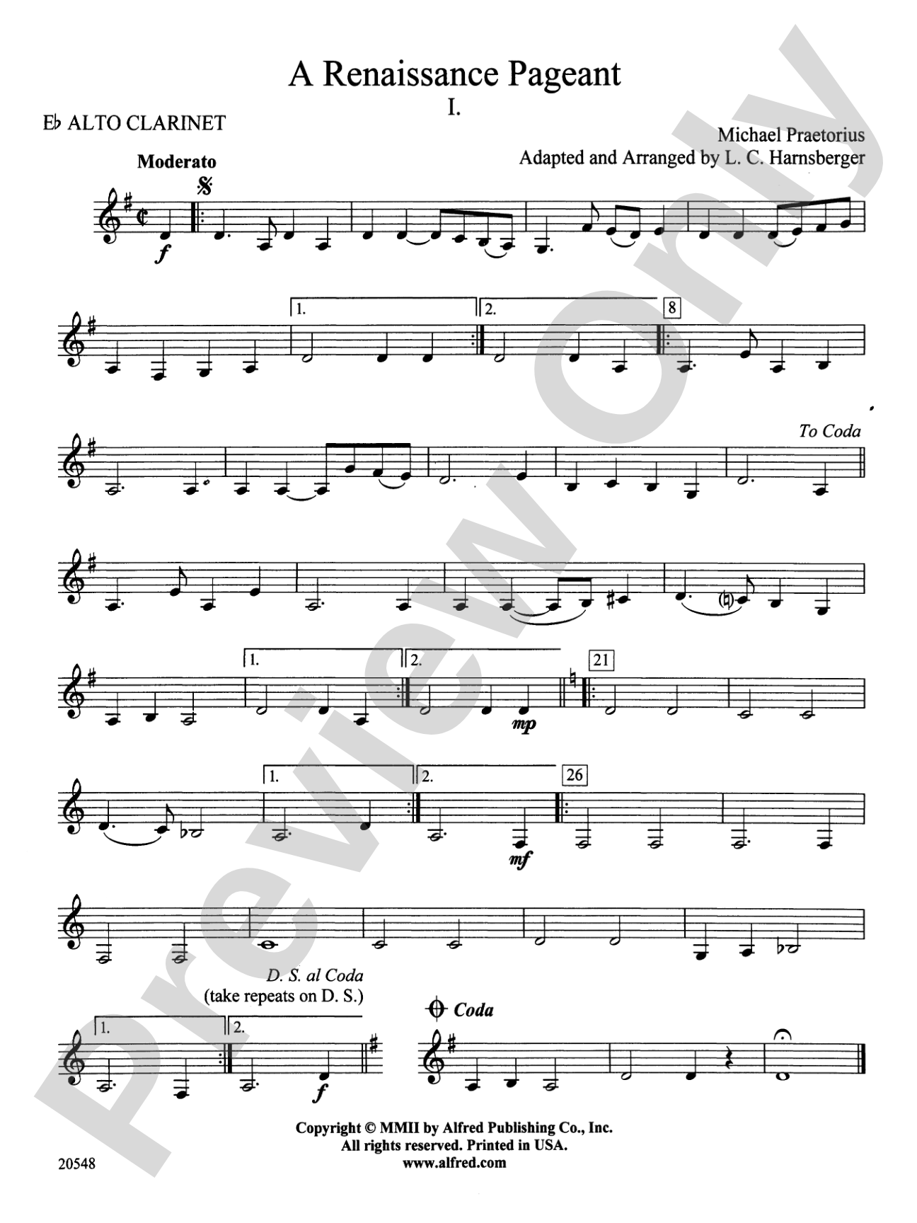 A Renaissance Pageant: E-flat Alto Clarinet