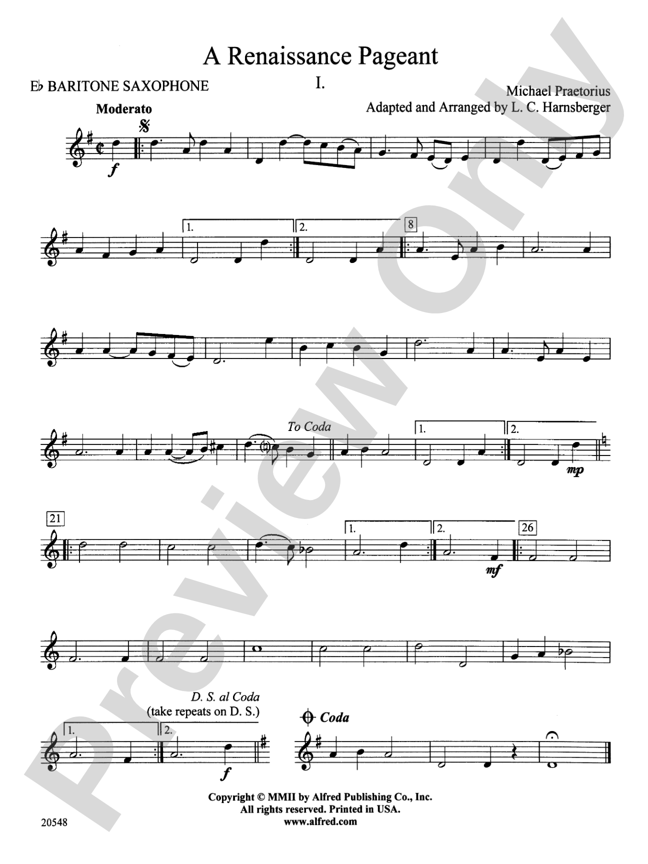 A Renaissance Pageant: E-flat Baritone Saxophone