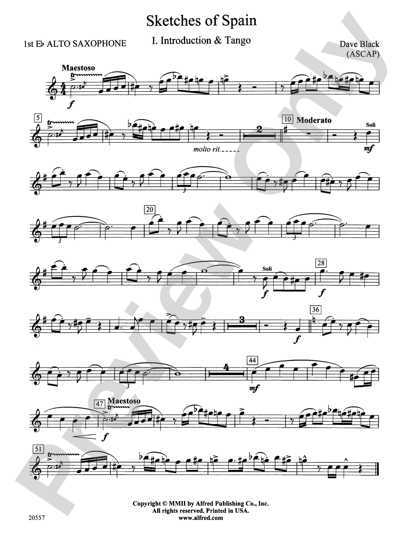 Sketches of Spain: E-flat Alto Saxophone