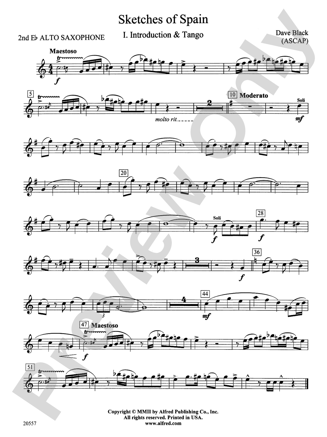 Sketches of Spain: 2nd E-flat Alto Saxophone