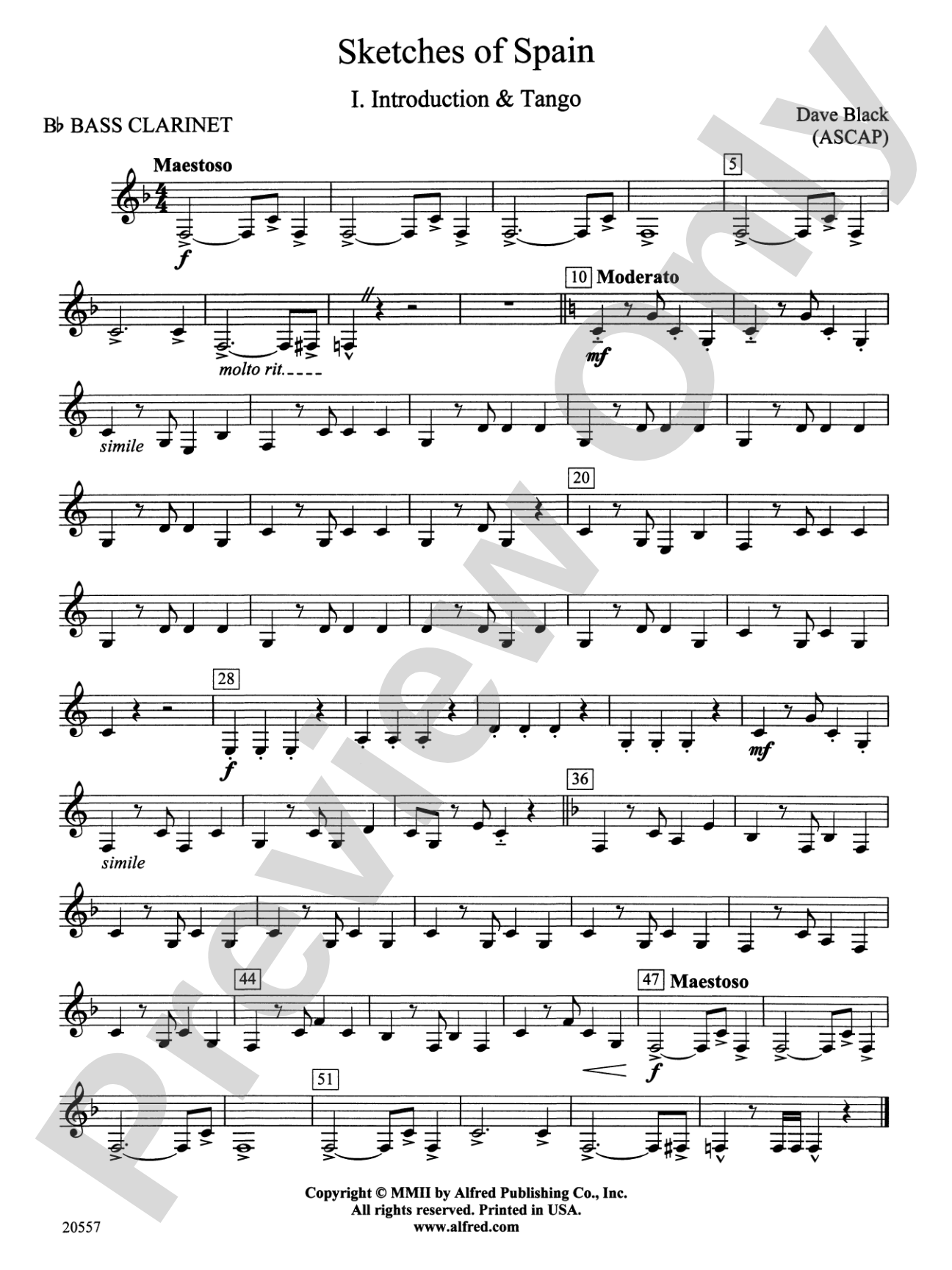 Sketches of Spain: B-flat Bass Clarinet