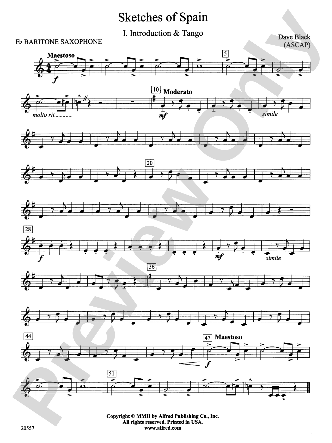 Sketches of Spain: E-flat Baritone Saxophone