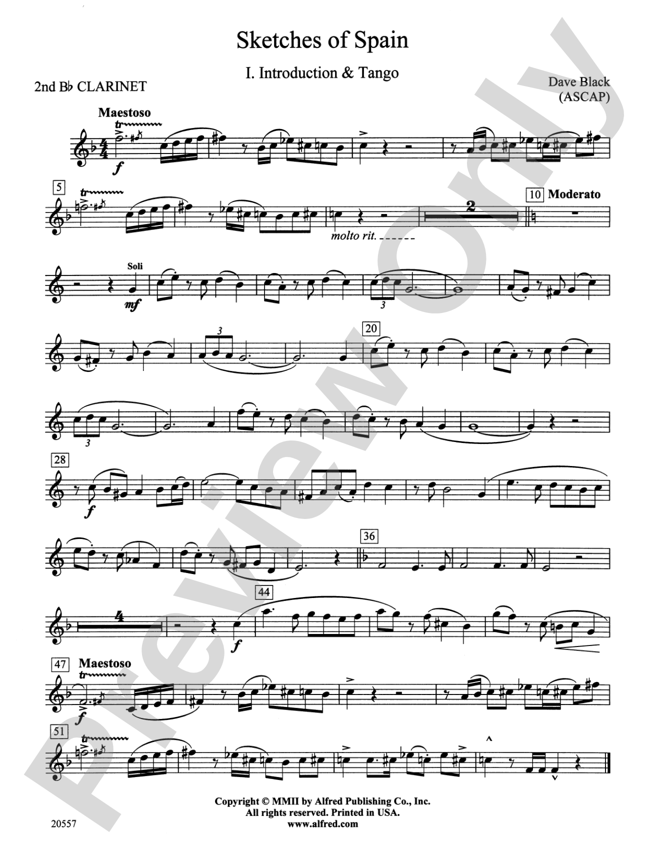 Sketches of Spain: 2nd B-flat Clarinet
