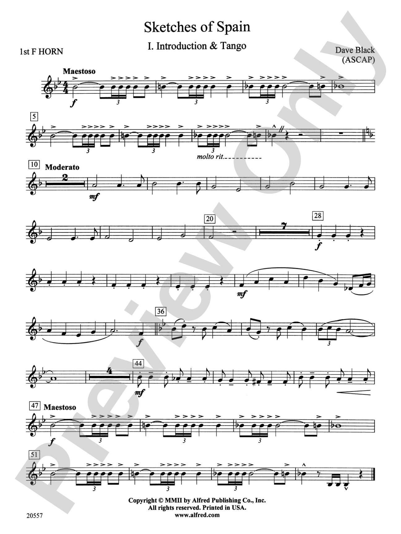 Sketches of Spain: 1st F Horn