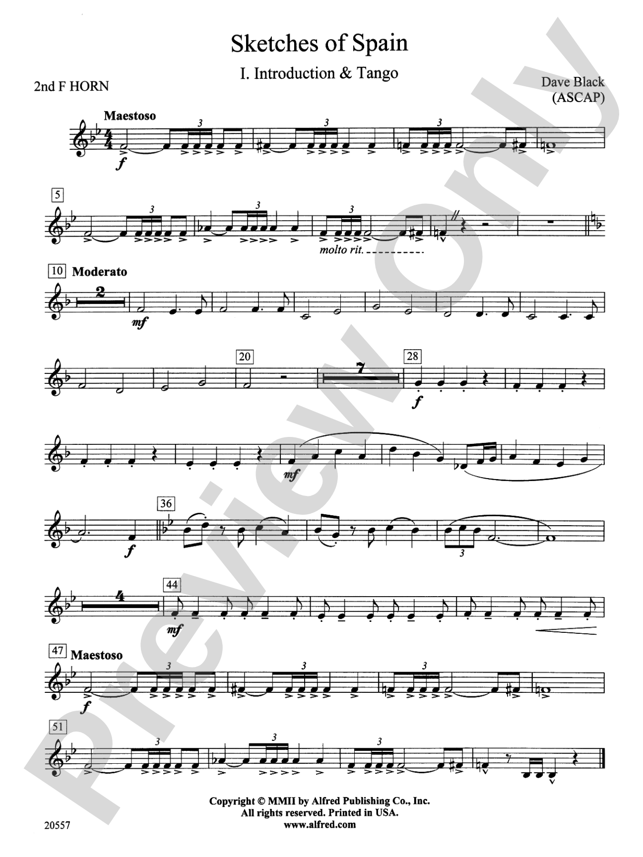 Sketches of Spain: 2nd F Horn