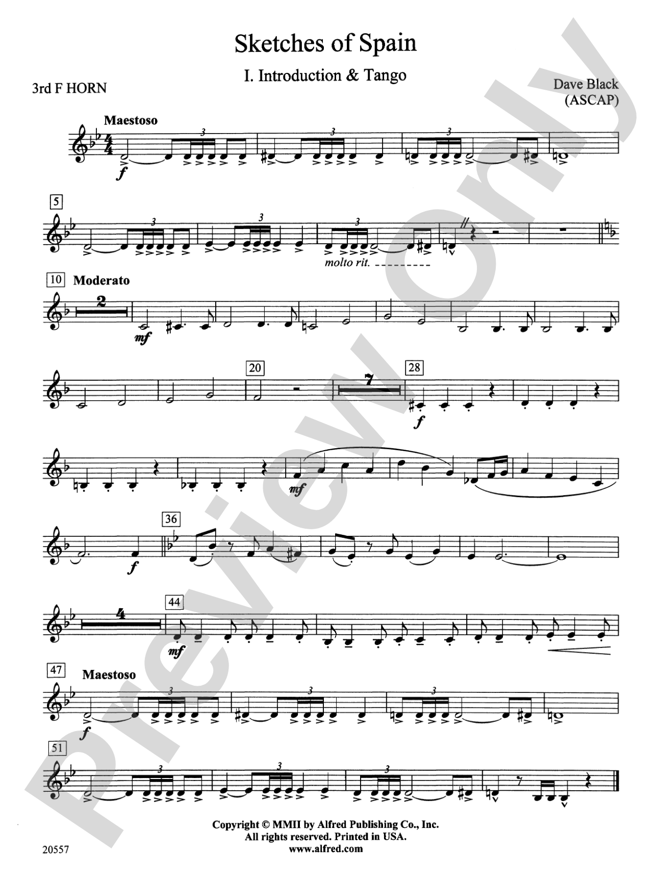 Sketches of Spain: 3rd F Horn