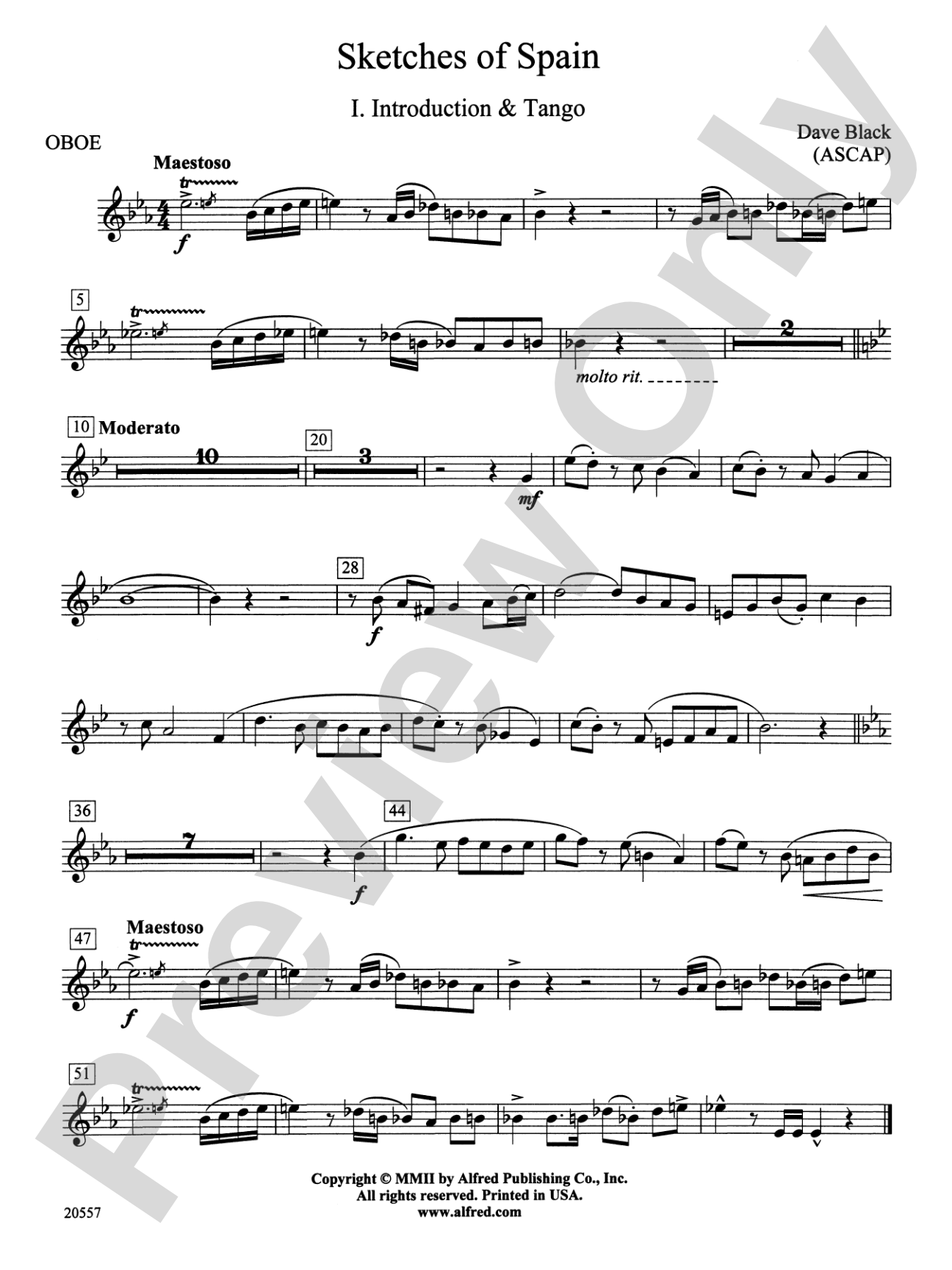 Sketches of Spain: Oboe