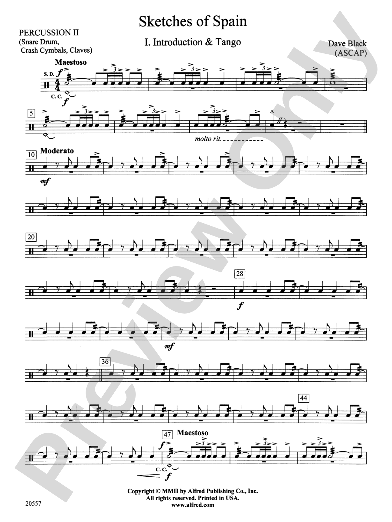 Sketches of Spain: 2nd Percussion