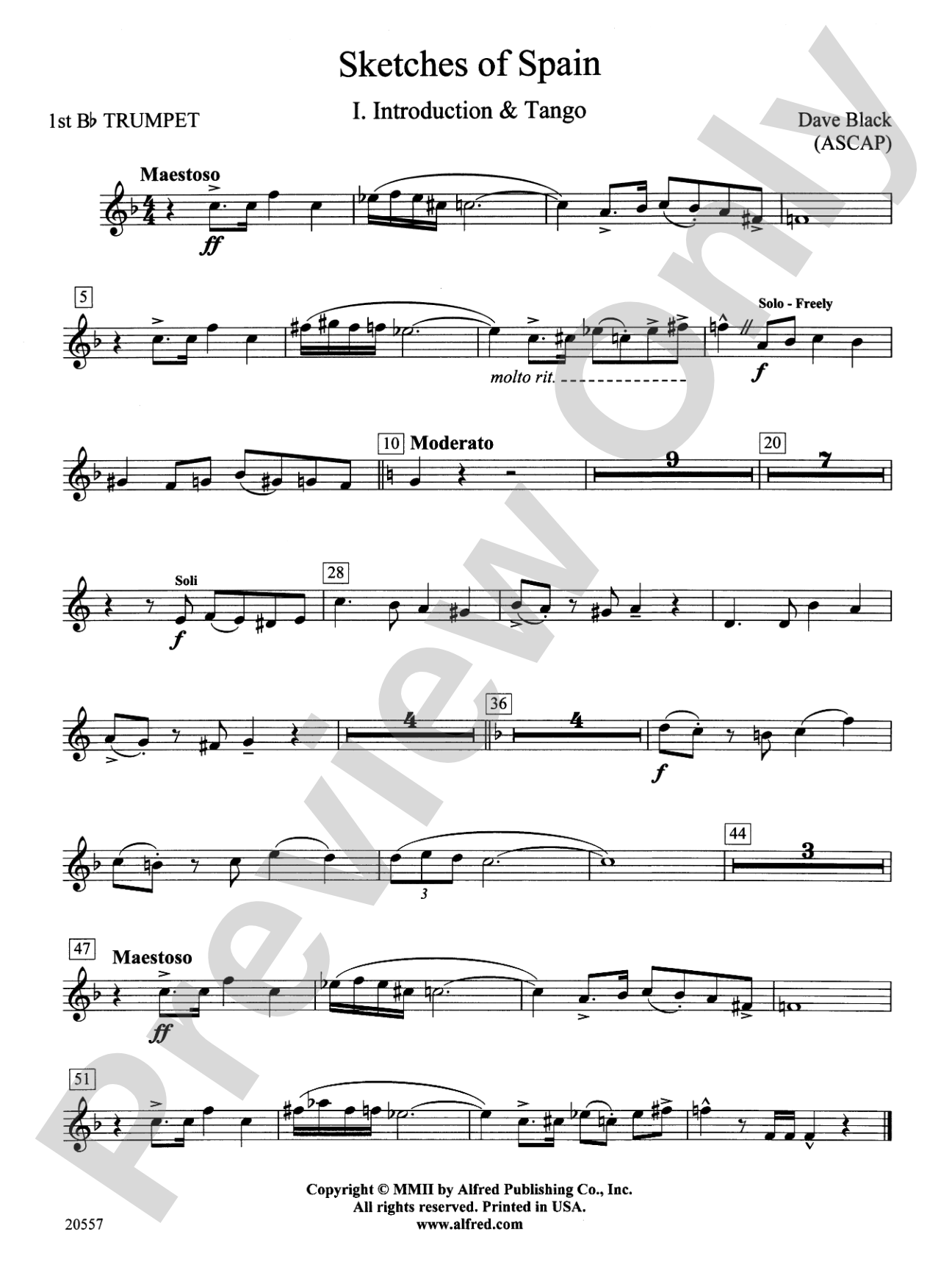 Sketches of Spain: 1st B-flat Trumpet