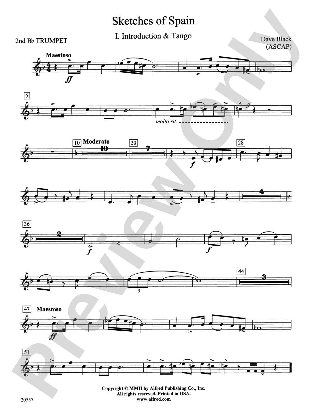 Sketches of Spain: 2nd B-flat Trumpet