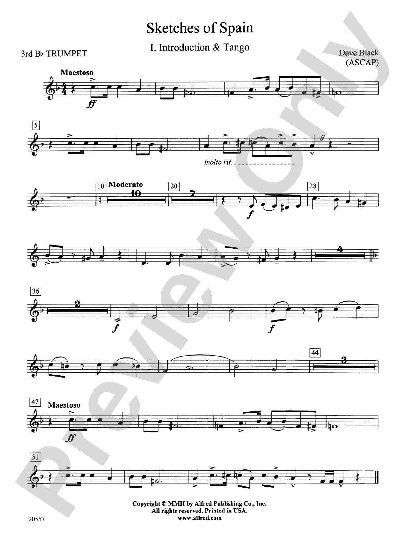 Sketches of Spain: 3rd B-flat Trumpet