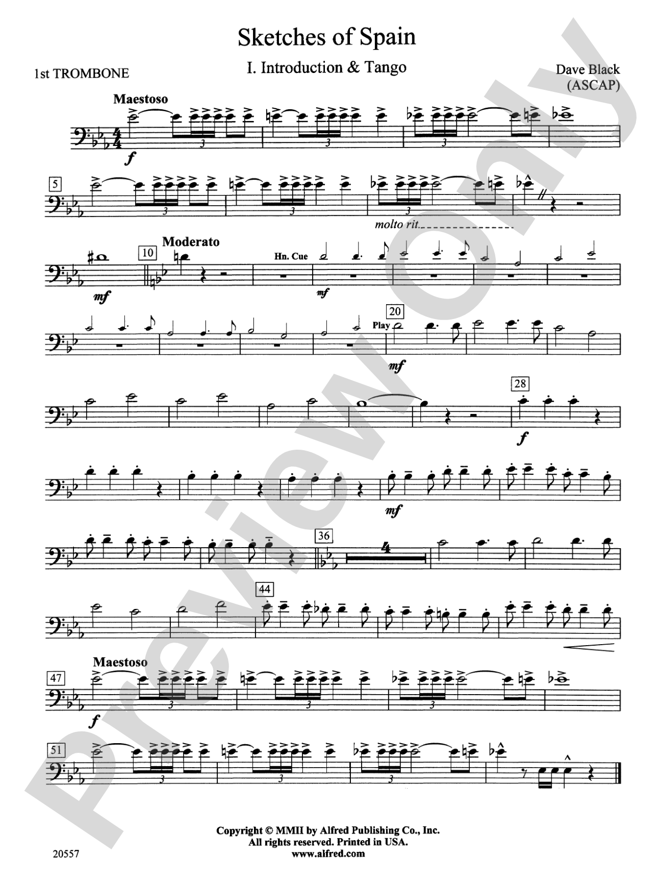 Sketches of Spain: 1st Trombone