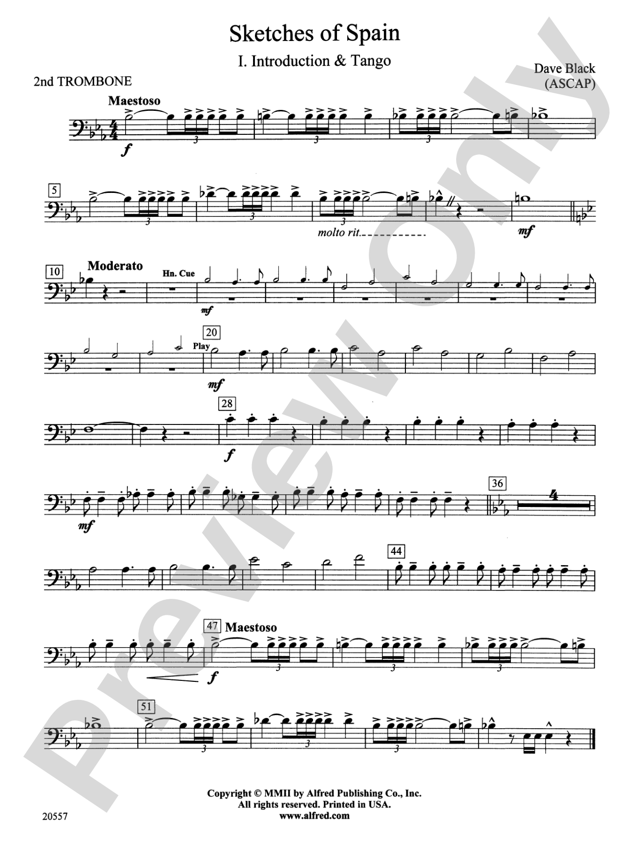 Sketches of Spain: 2nd Trombone