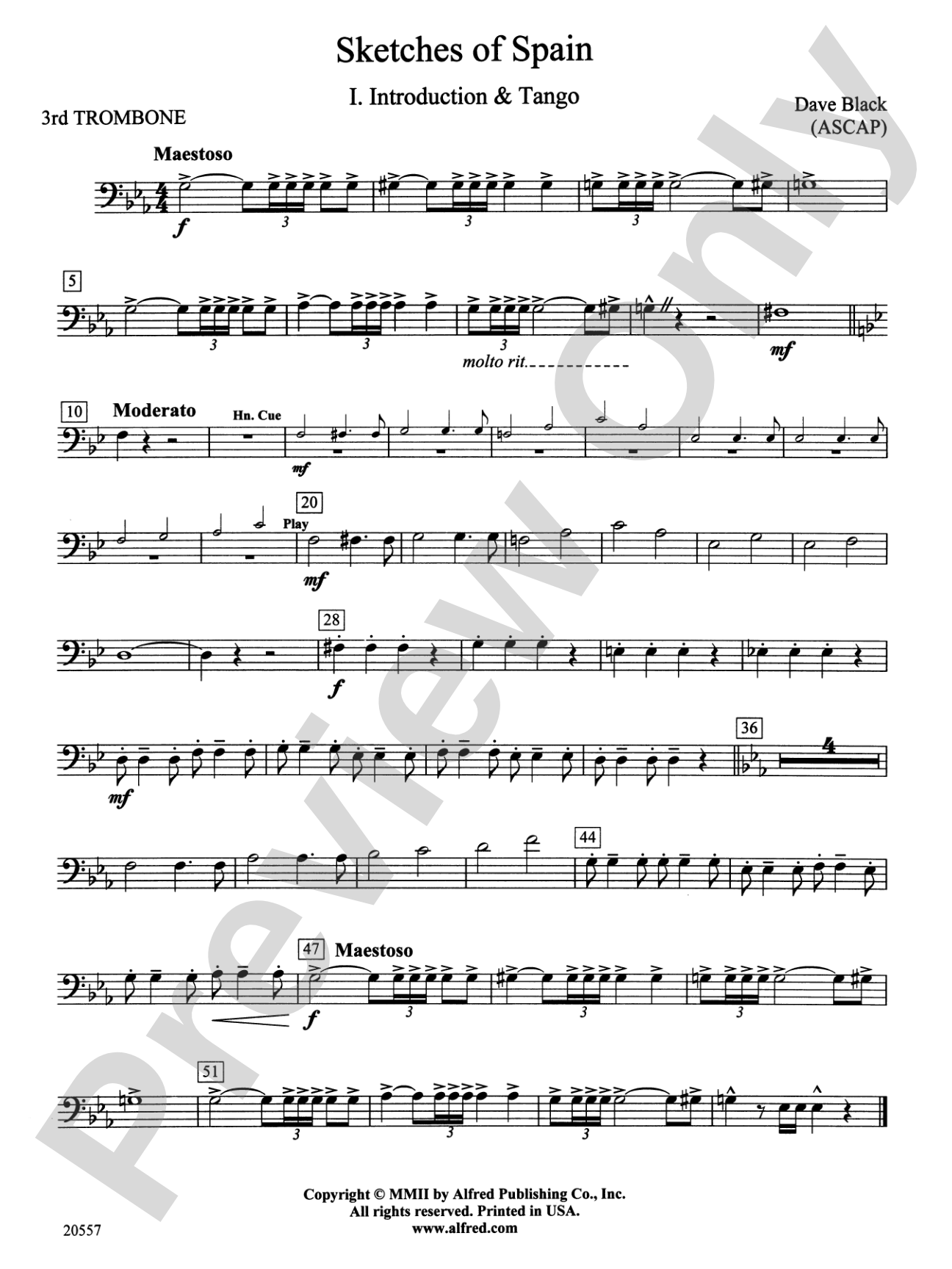 Sketches of Spain: 3rd Trombone