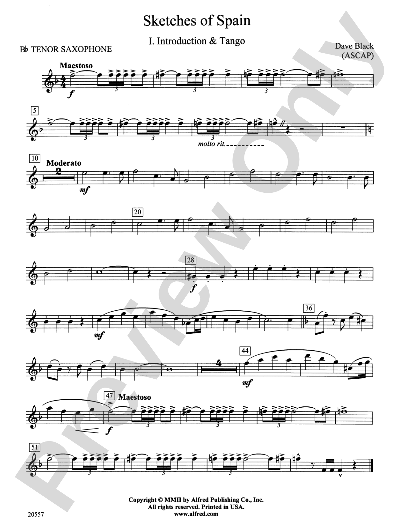 Sketches of Spain: B-flat Tenor Saxophone