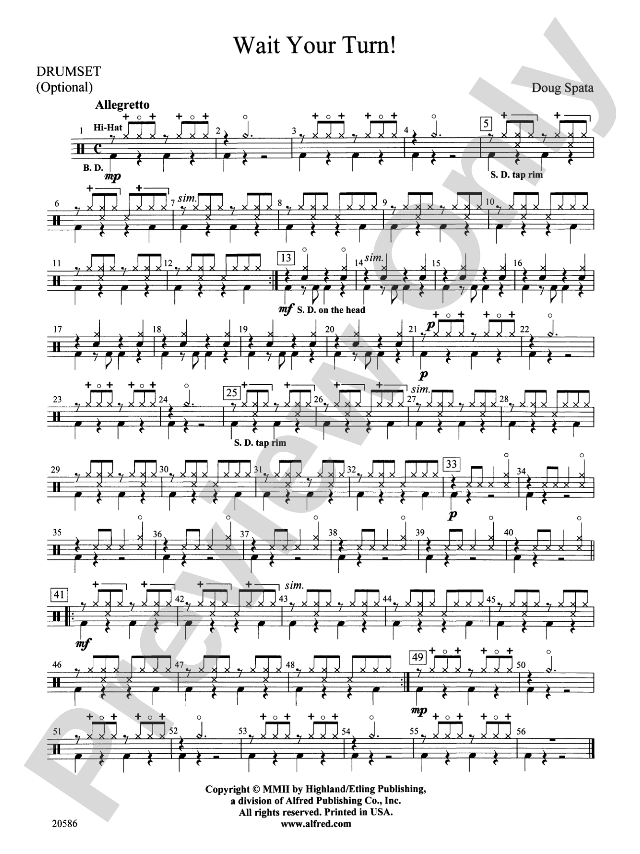 Wait Your Turn!: Drums