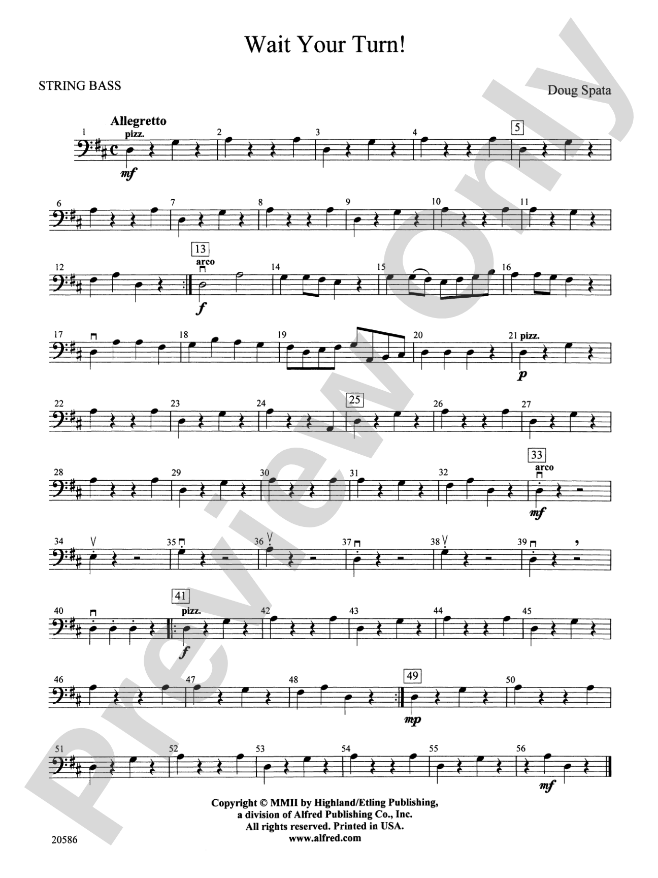 Wait Your Turn!: String Bass