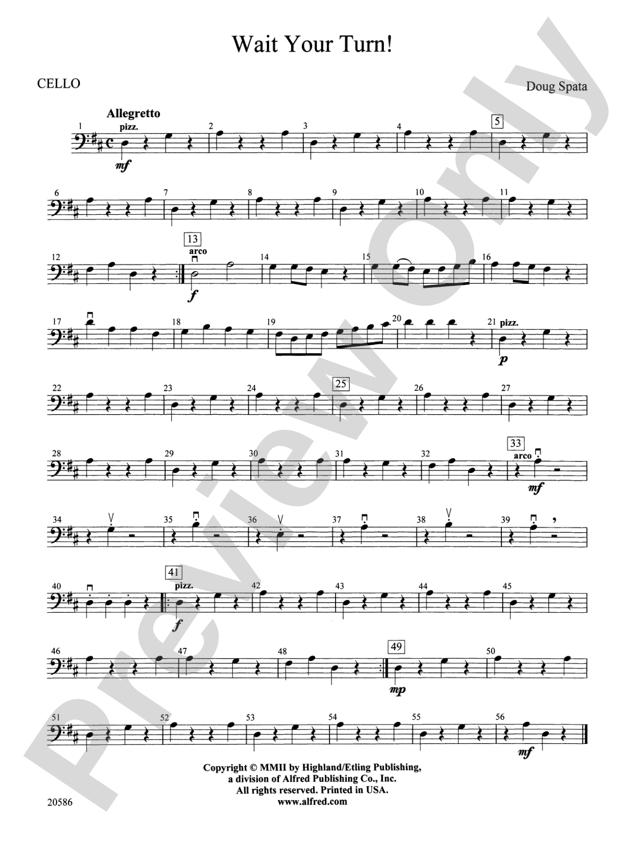 Wait Your Turn!: Cello