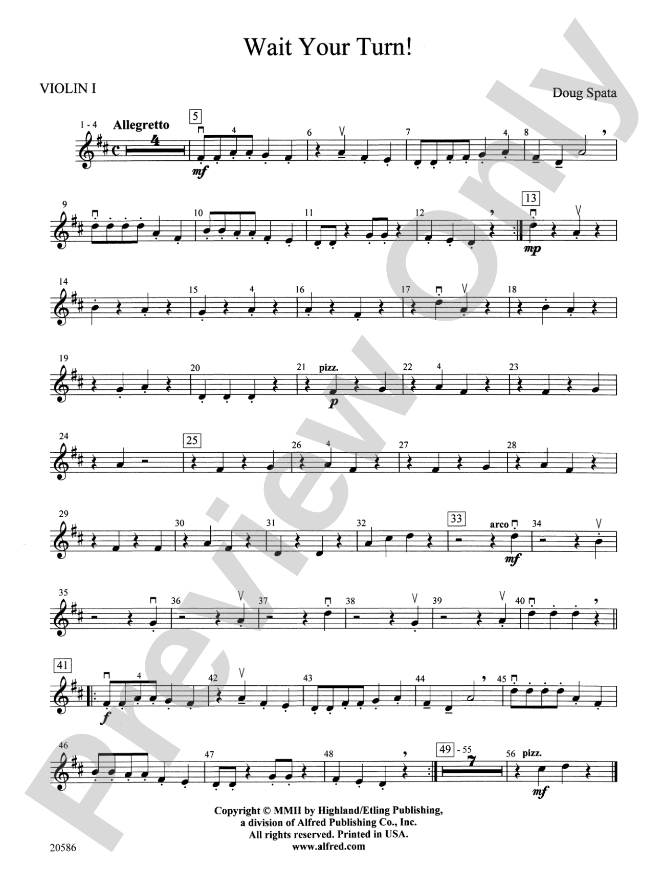 Wait Your Turn!: 1st Violin