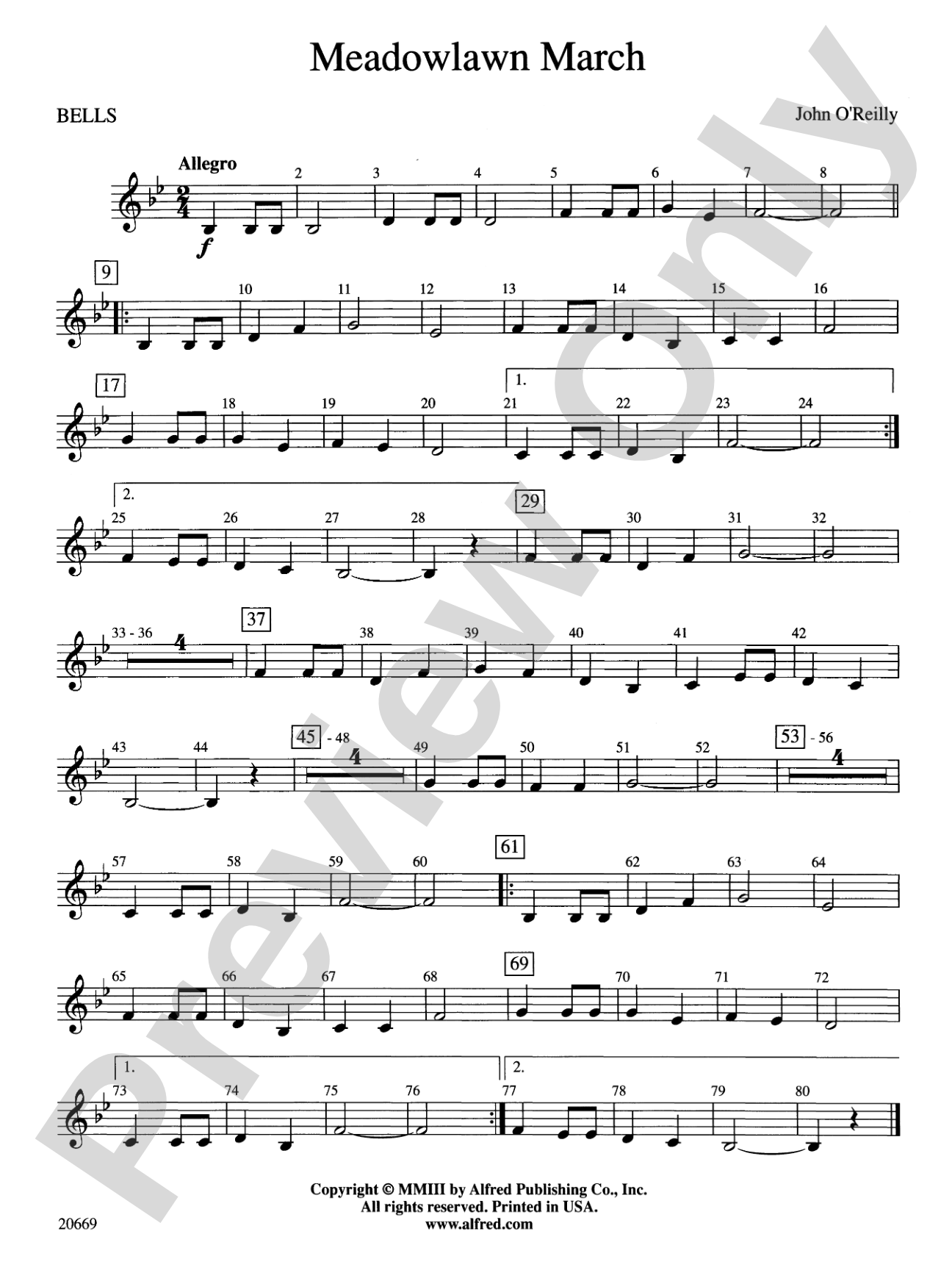 Meadowlawn March: Bells